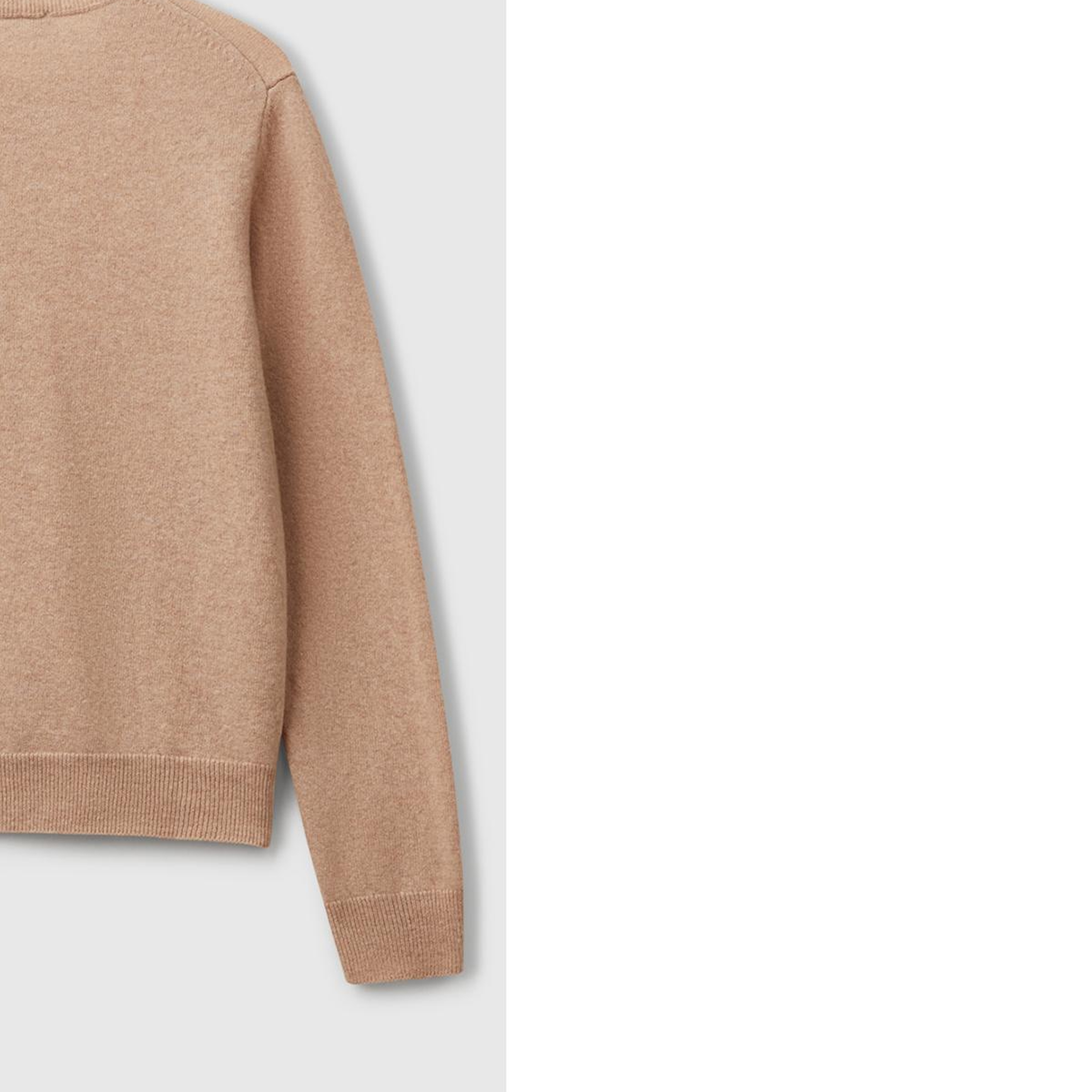 Kadın Ekru %100 Merino Bisiklet Yaka Kazak