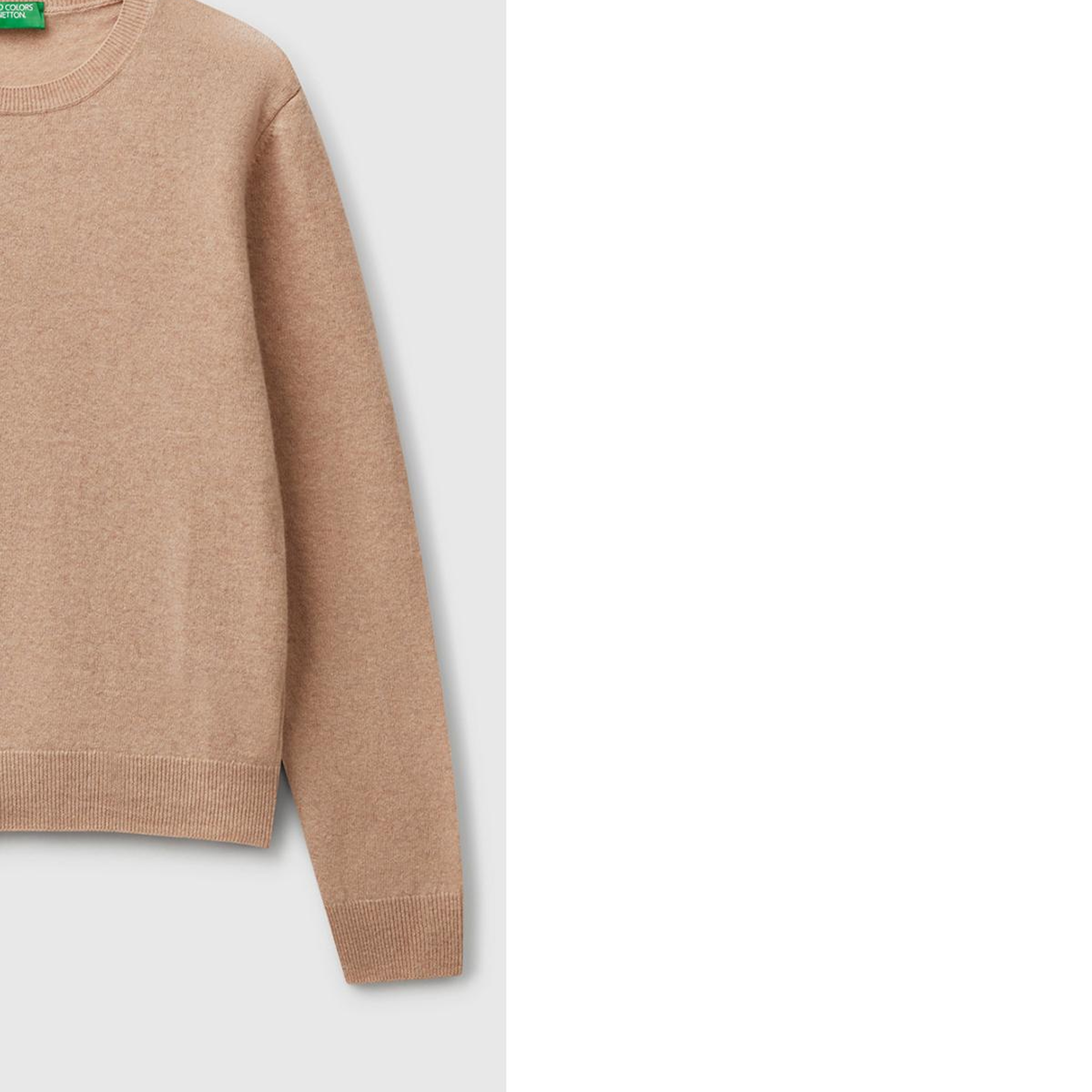 Kadın Ekru %100 Merino Bisiklet Yaka Kazak