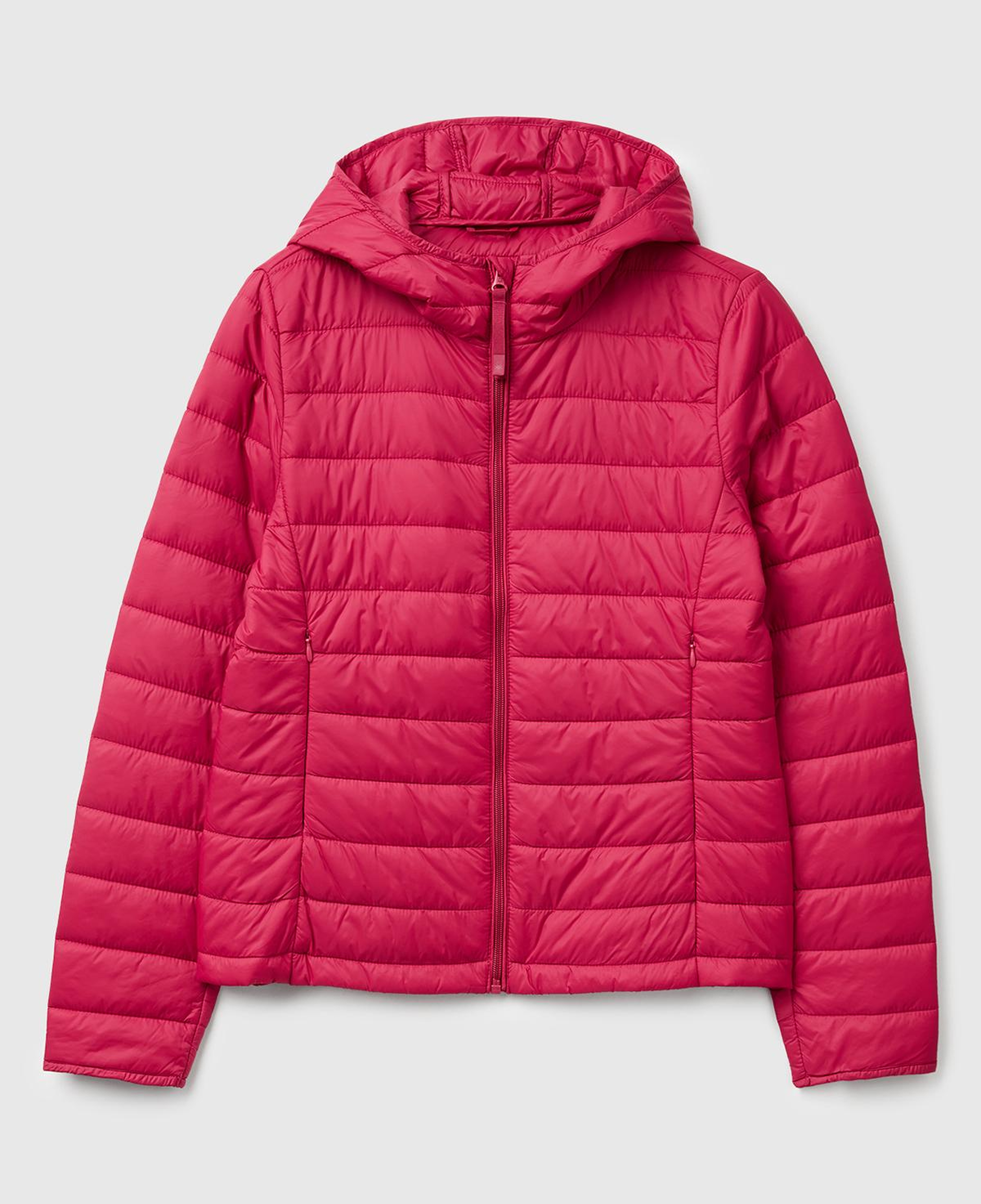 Kadın Fuşya Kapüşonlu Slim Fit Puffer Mont