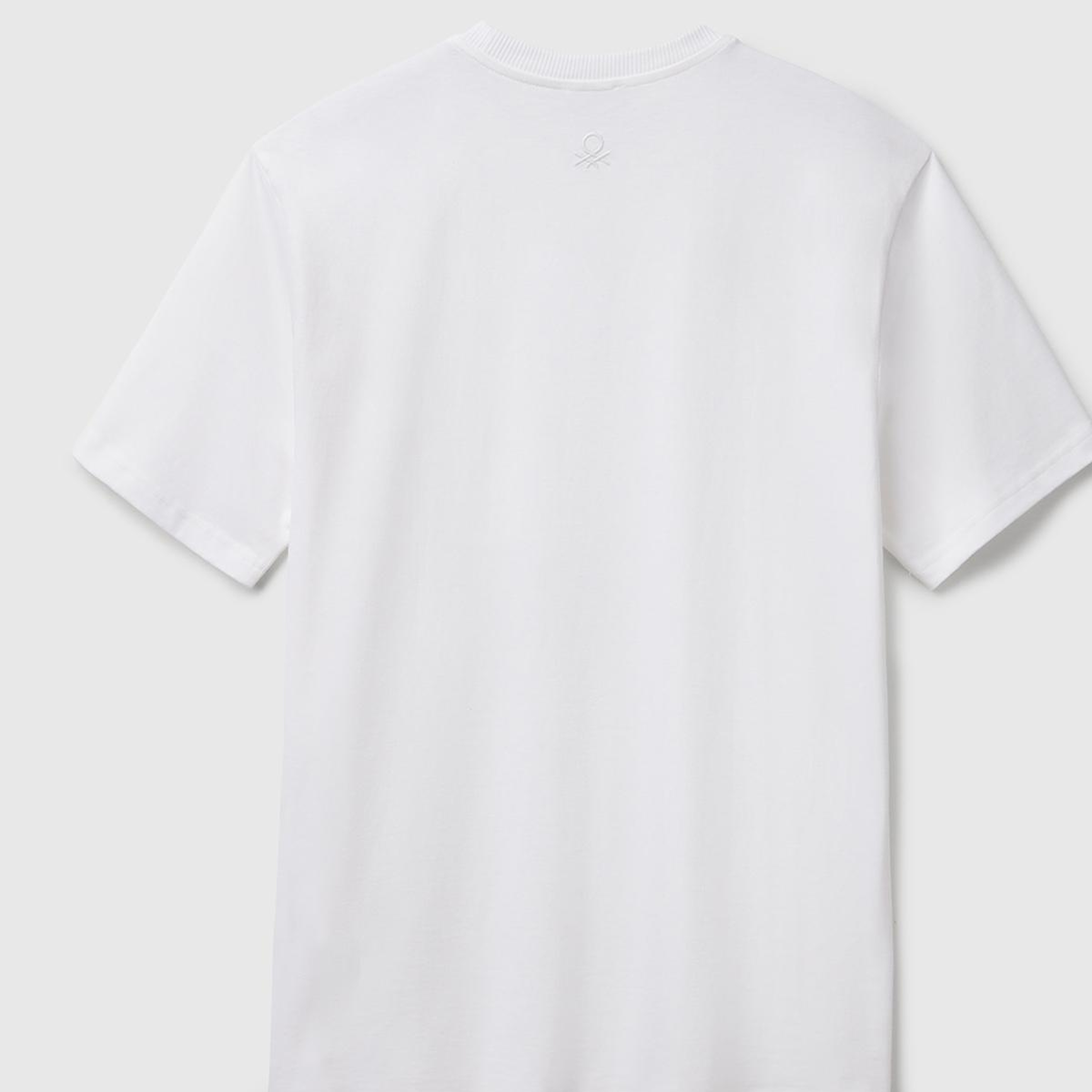 Erkek Beyaz %100 Pamuk Yama Cep Detaylı Oversize T-Shirt