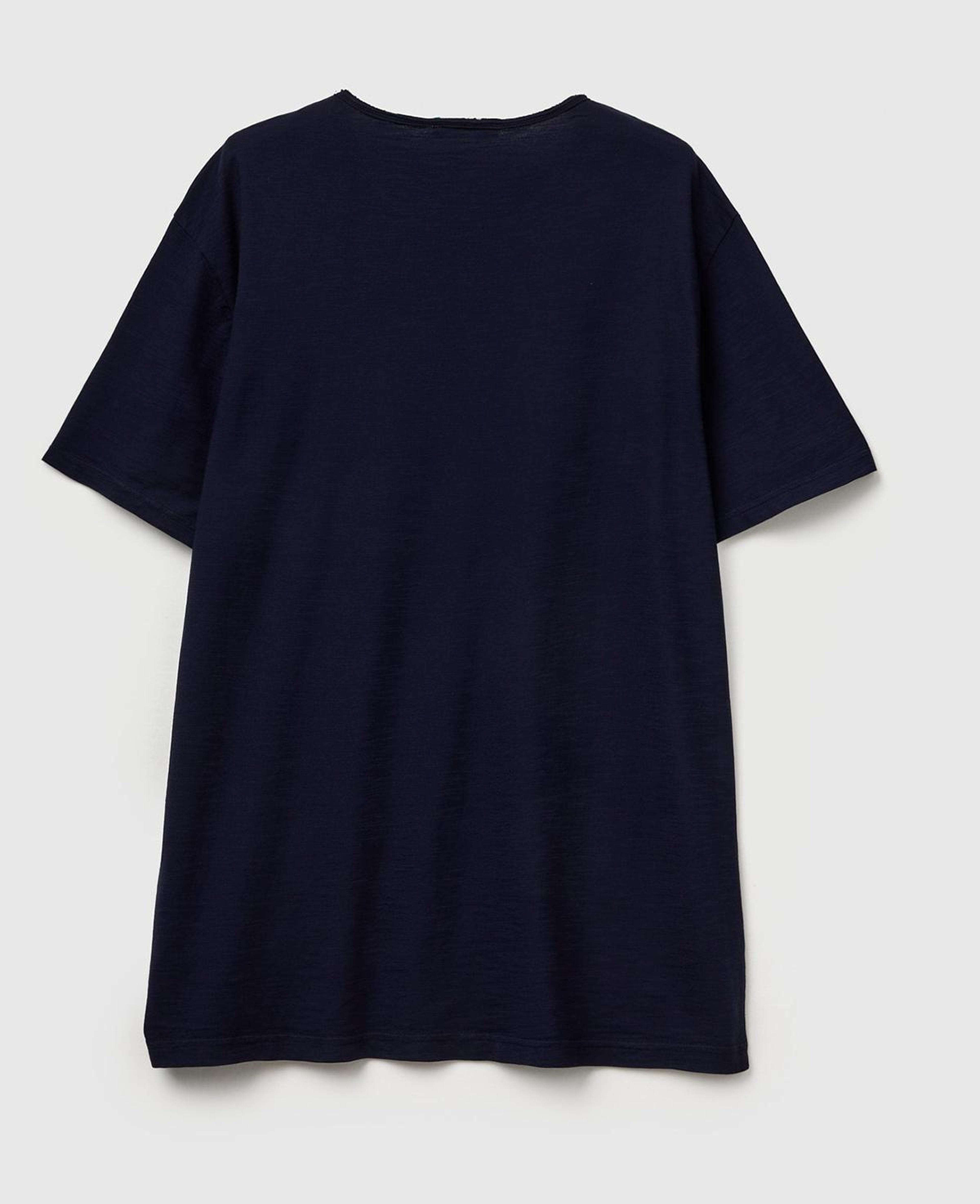 Erkek Lacivert Bisiklet Yaka Slub T-shirt