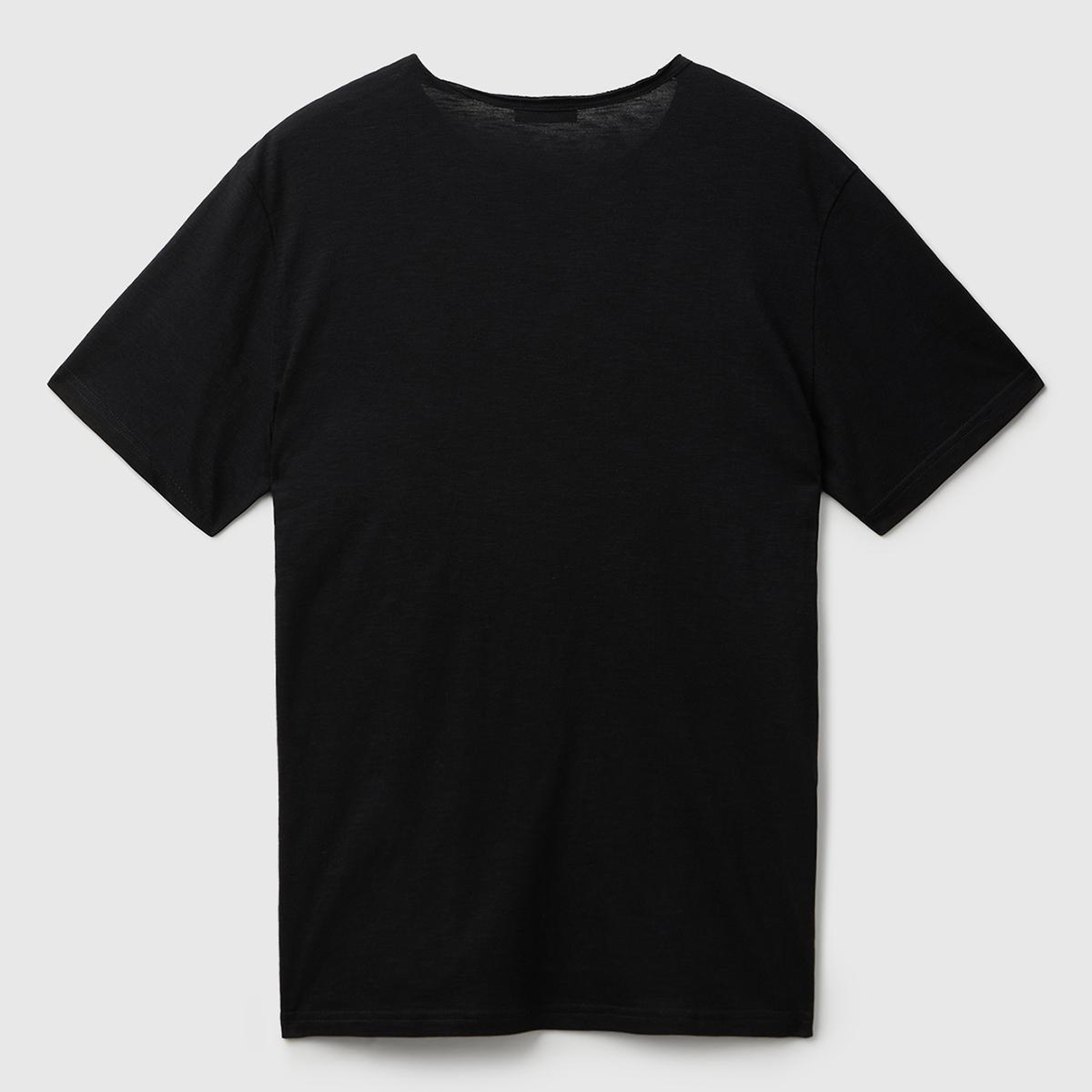 Erkek Siyah Bisiklet Yaka Slub T-shirt