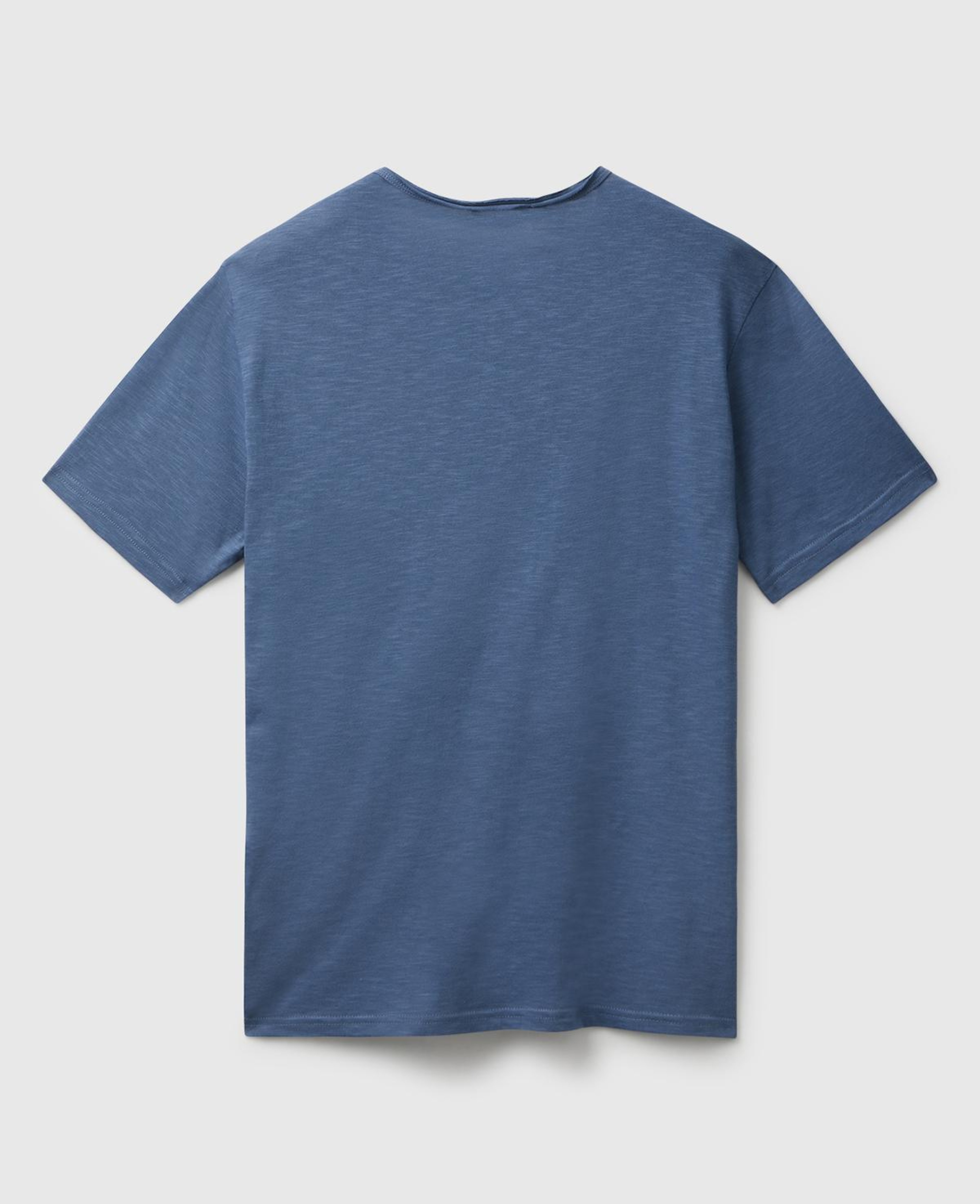 Erkek Havacı Mavi Bisiklet Yaka Slub T-shirt
