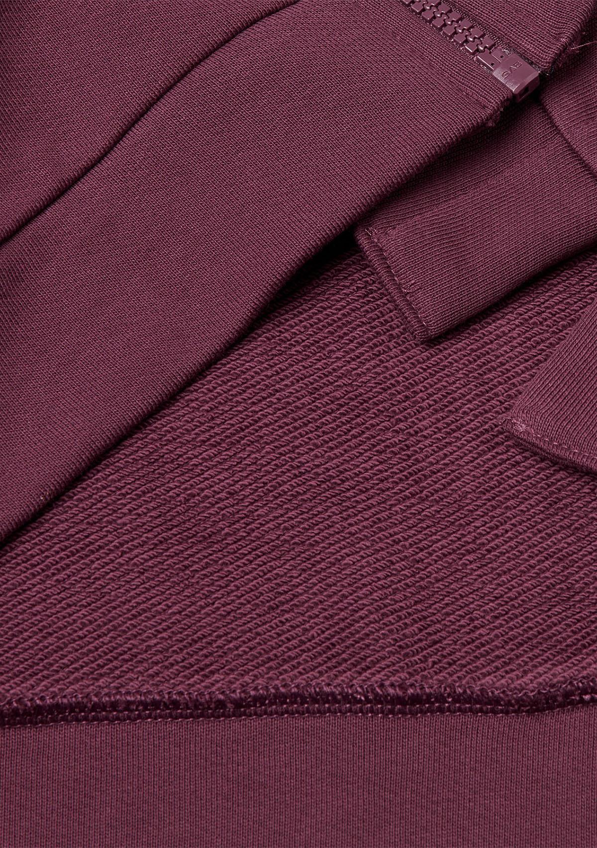 Kadın Mürdüm Logo Baskı Detaylı Kapüşonlu Relax Fit Sweatshirt