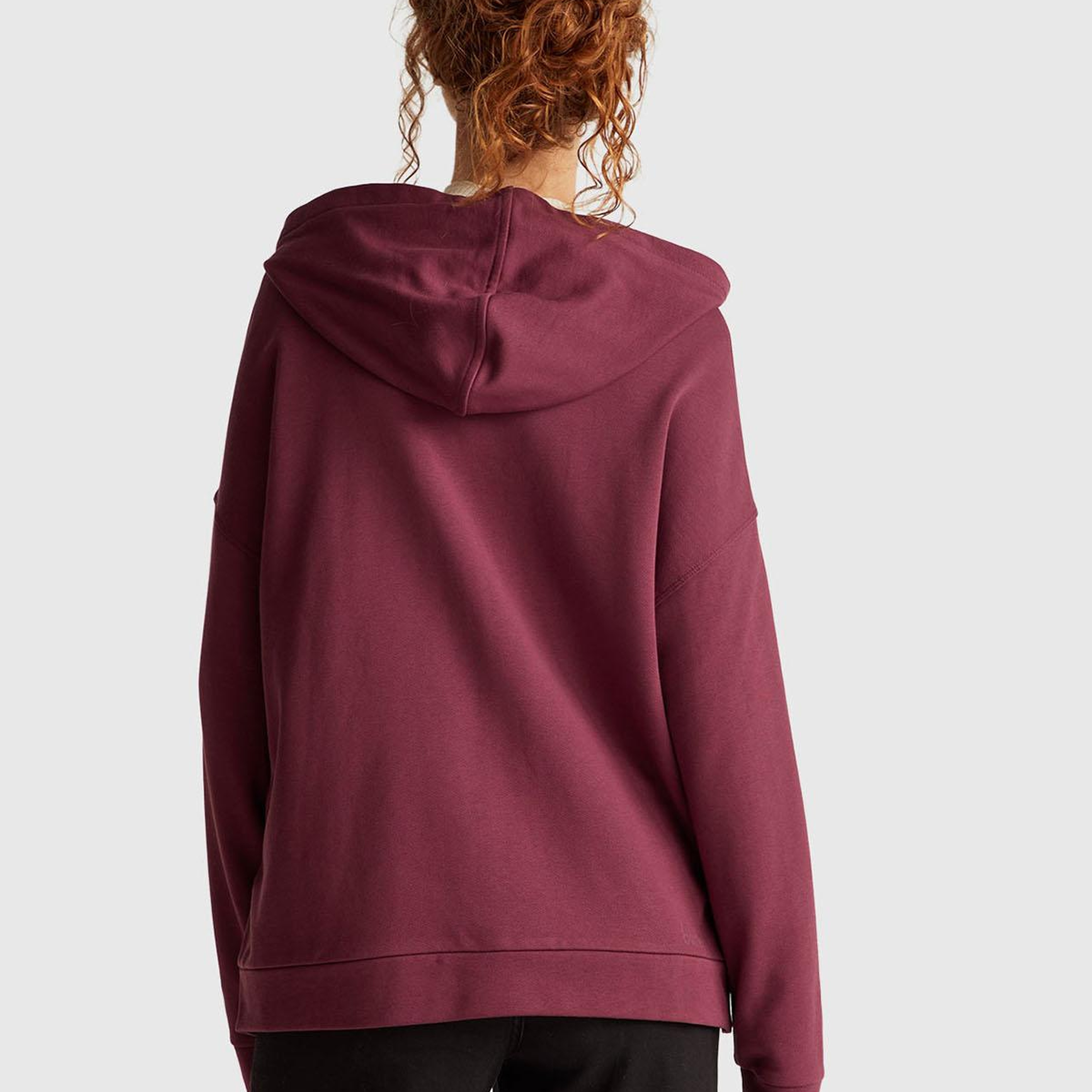 Kadın Mürdüm Logo Baskı Detaylı Kapüşonlu Relax Fit Sweatshirt