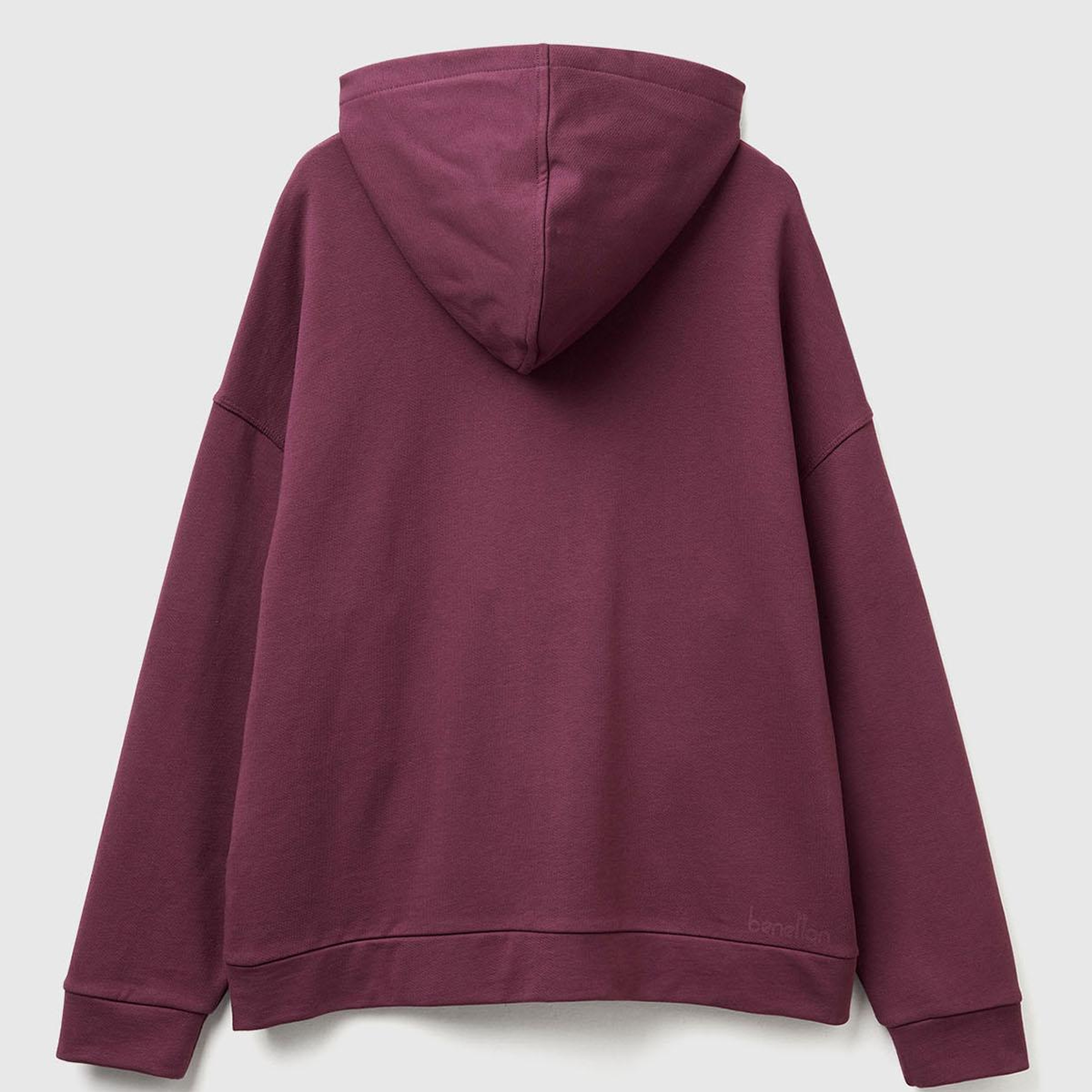 Kadın Mürdüm Logo Baskı Detaylı Kapüşonlu Relax Fit Sweatshirt