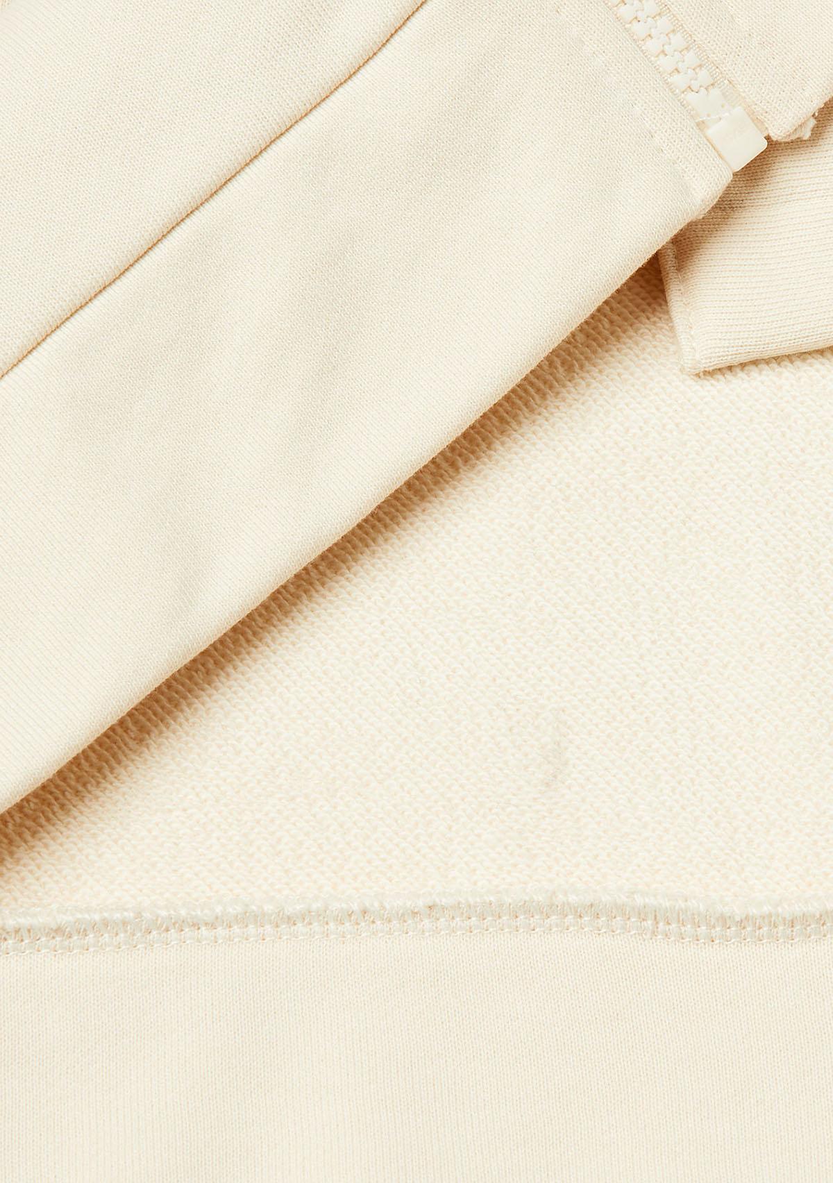 Kadın Krem Logo Baskı Detaylı Kapüşonlu Relax Fit Sweatshirt