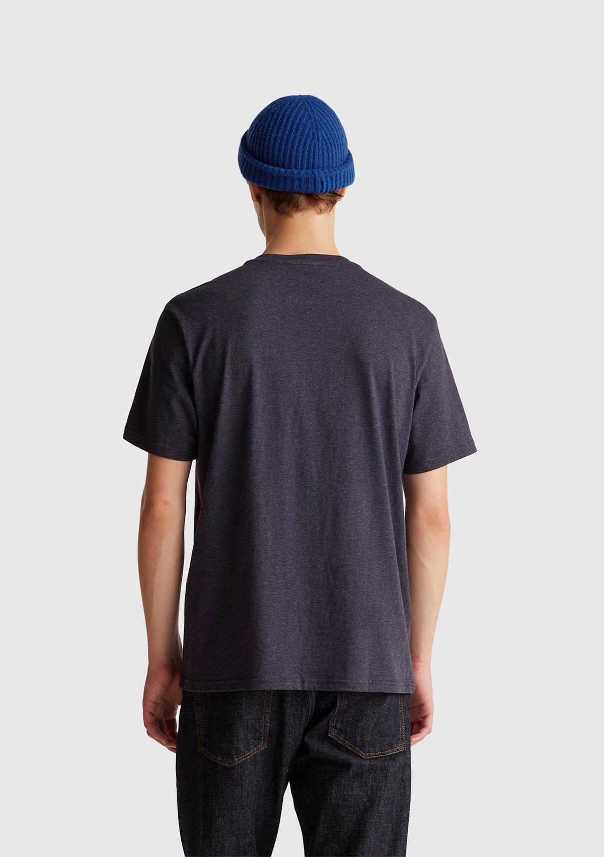 Erkek Lacivert Mix %100 Pamuk Logo İşlemeli Bisiklet Yaka T-Shirt