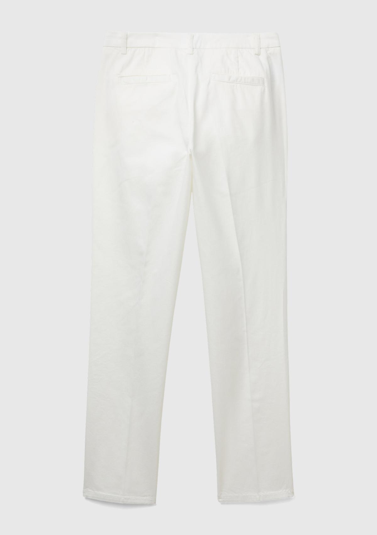 Kadın Ekru Elastanlı Basic Chino Pantolon
