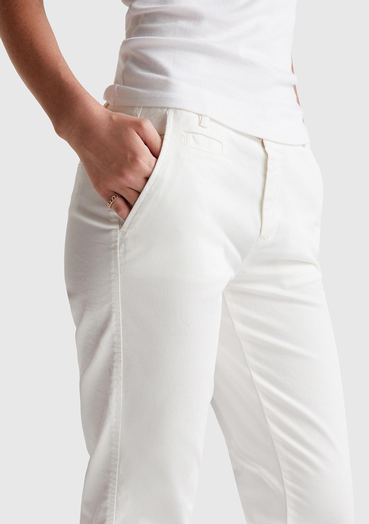 Kadın Ekru Elastanlı Basic Chino Pantolon