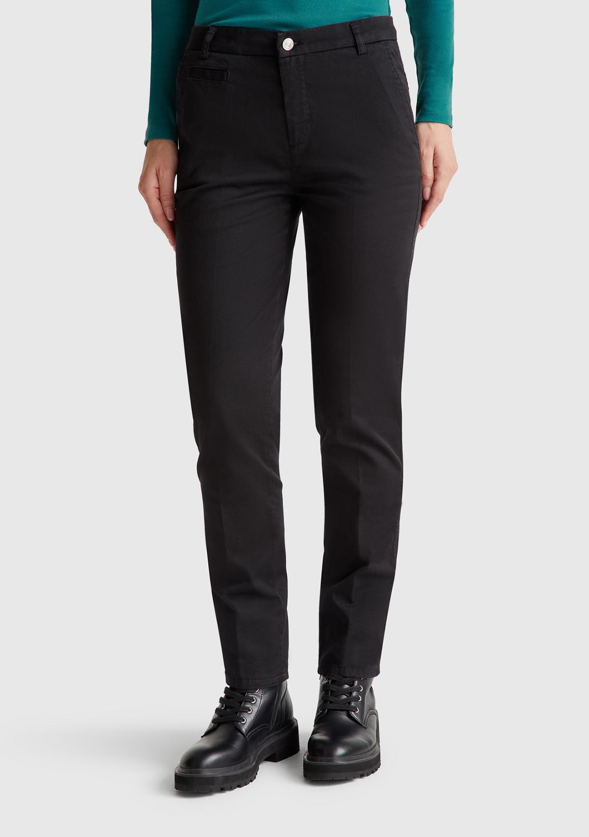 Kadın Sİyah Elastanlı Basic Chino Pantolon