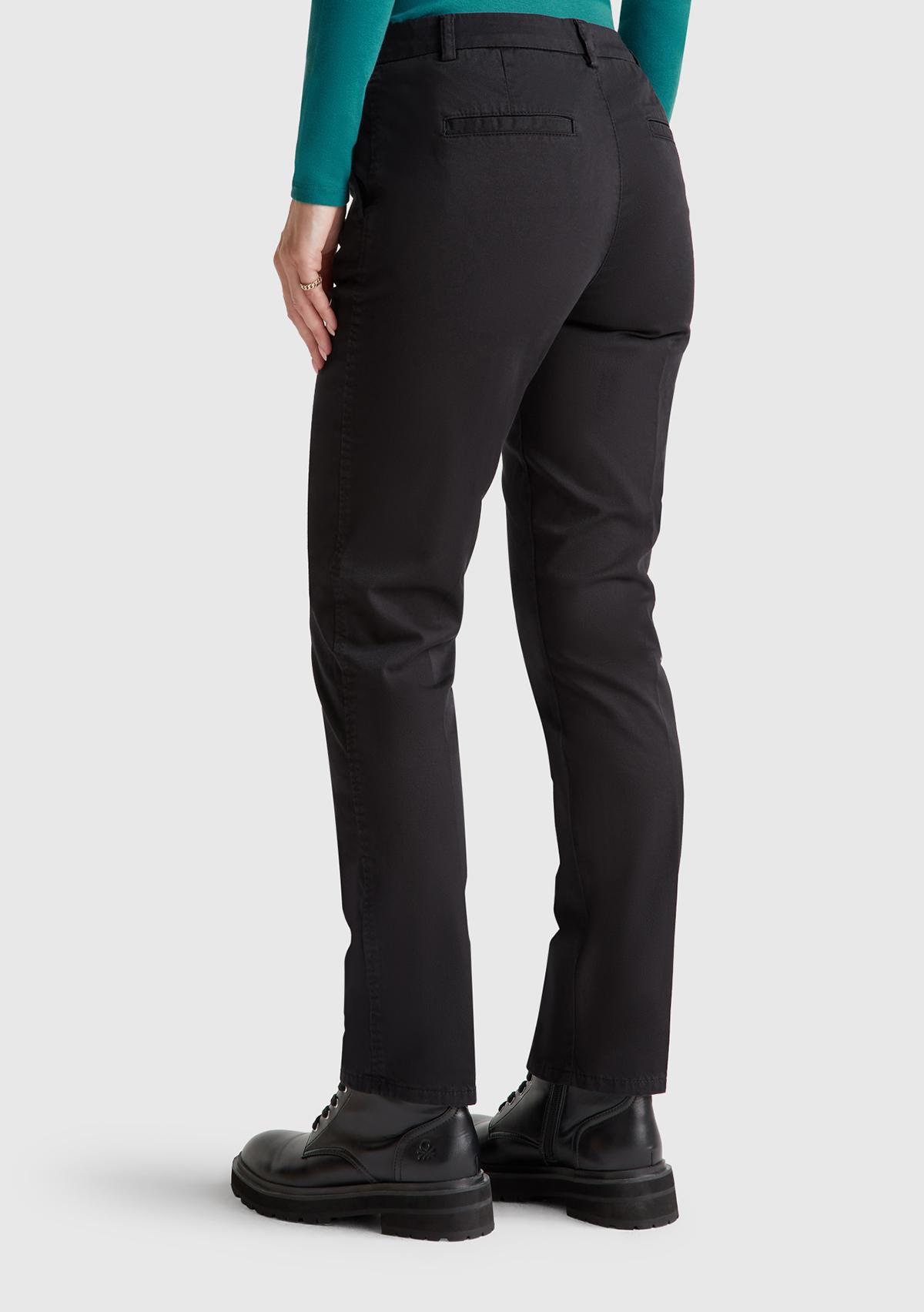 Kadın Sİyah Elastanlı Basic Chino Pantolon