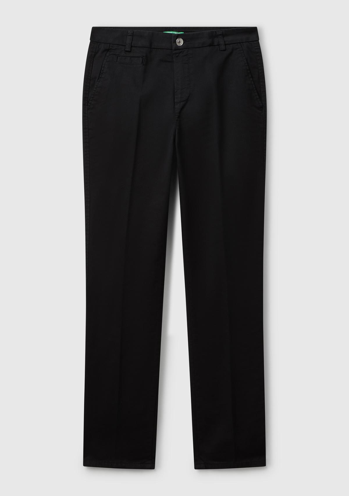 Kadın Sİyah Elastanlı Basic Chino Pantolon