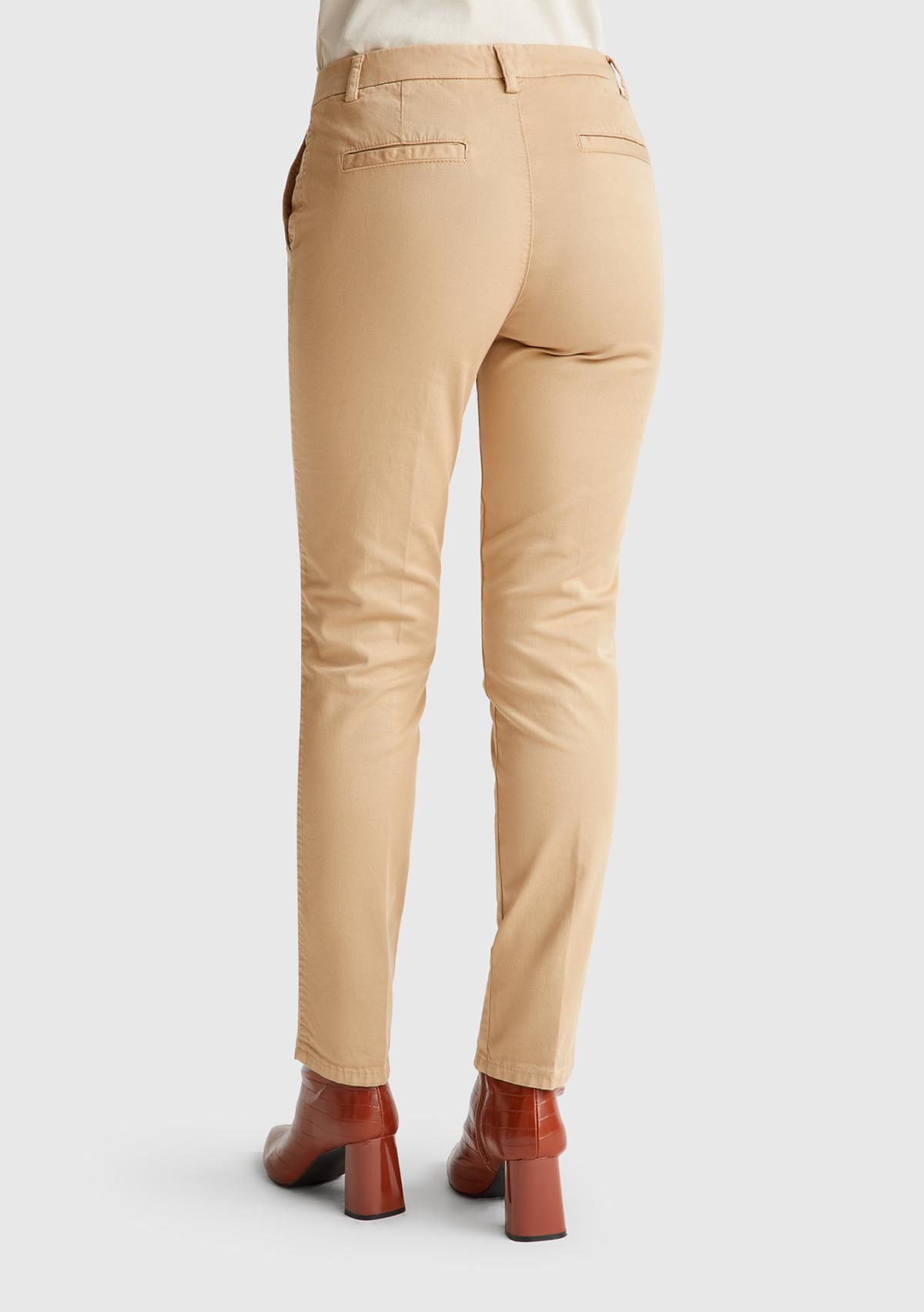 Kadın Kahverengi  Elastanlı Basic Chino Pantolon