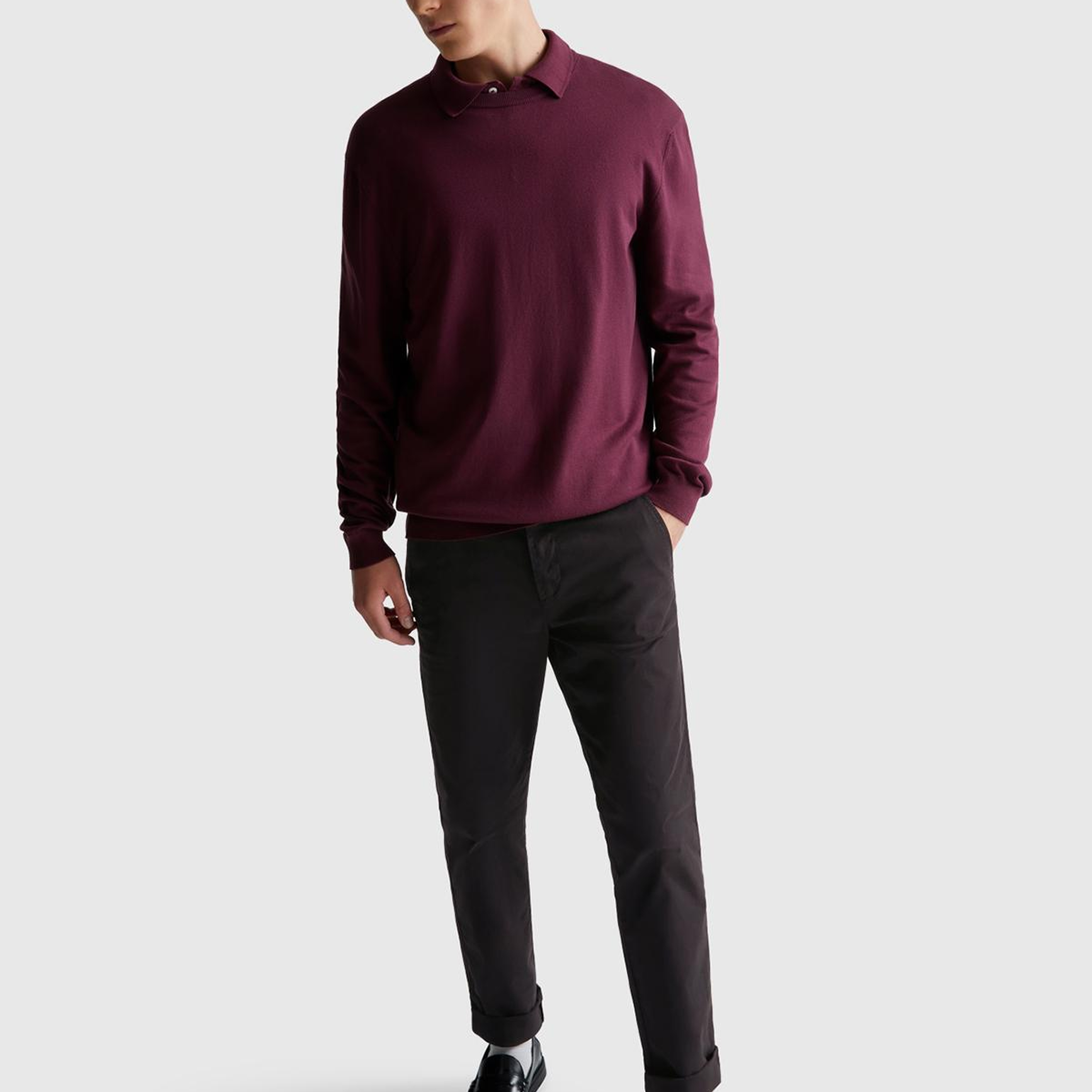 Erkek Siyah Slim Fit Chino Pantolon