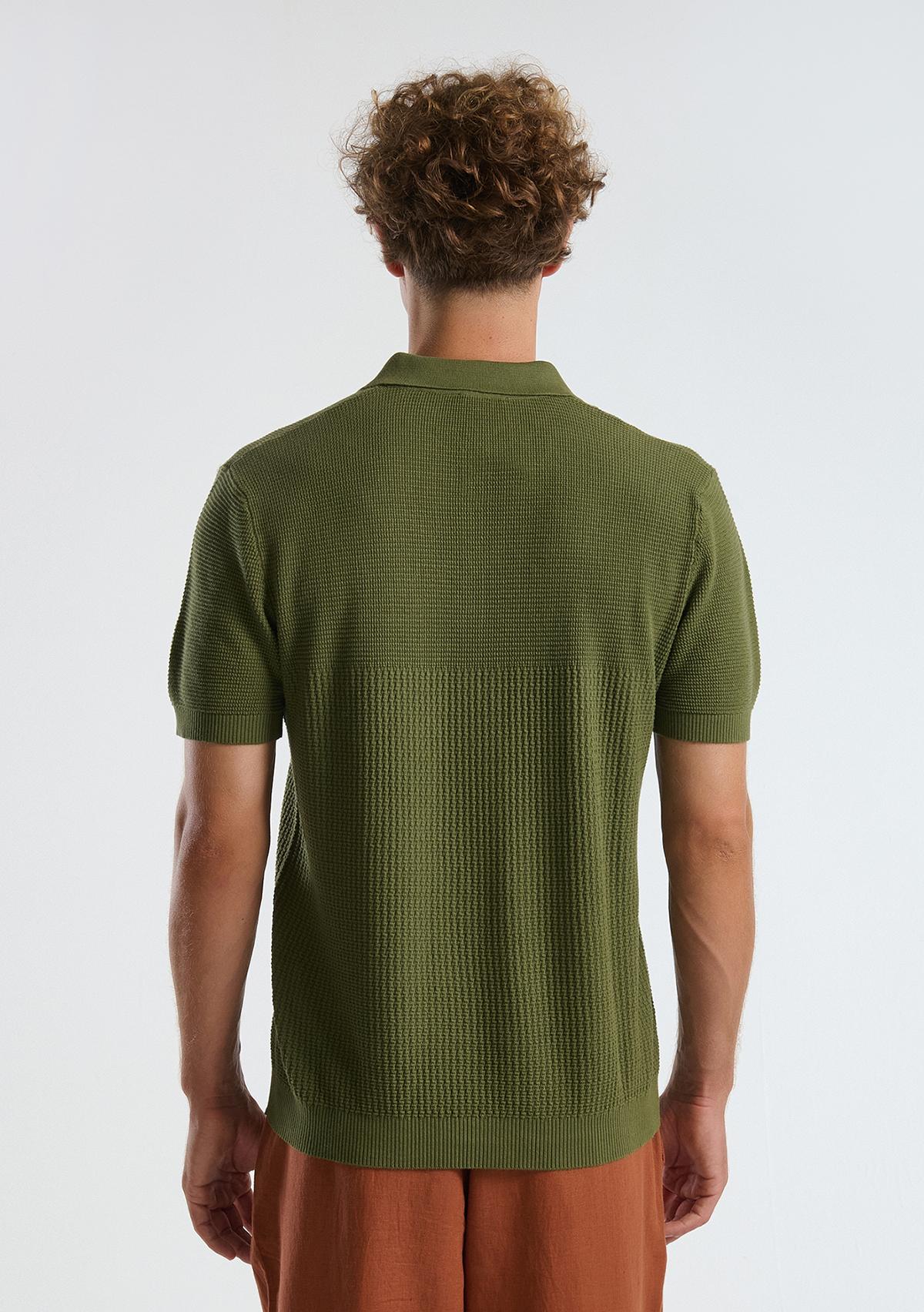 Erkek Haki %100 Koton Regular Fit Triko Polo T-Shirt