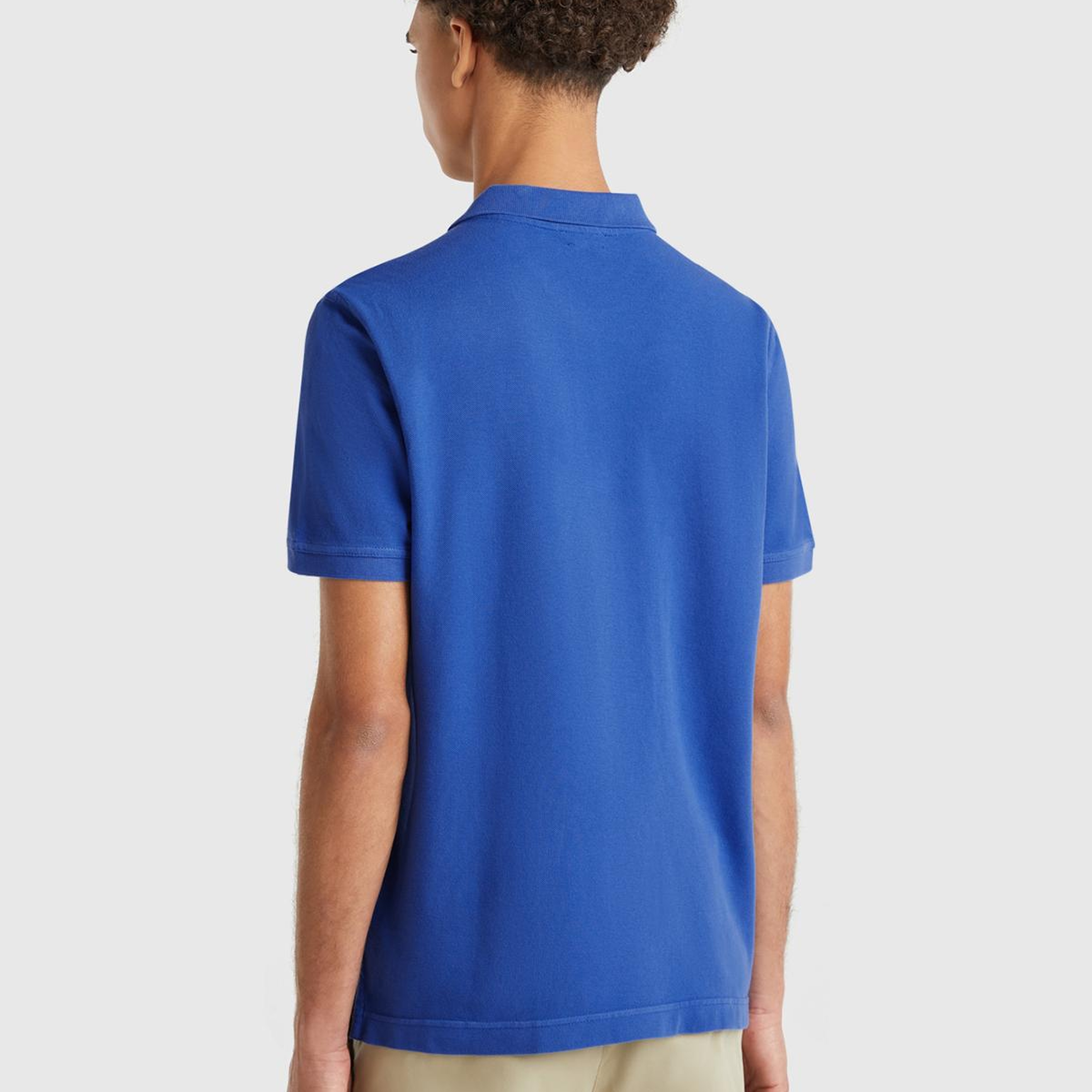 Erkek Saks Mavi Regular Fit Kısa Kollu Polo T-Shirt