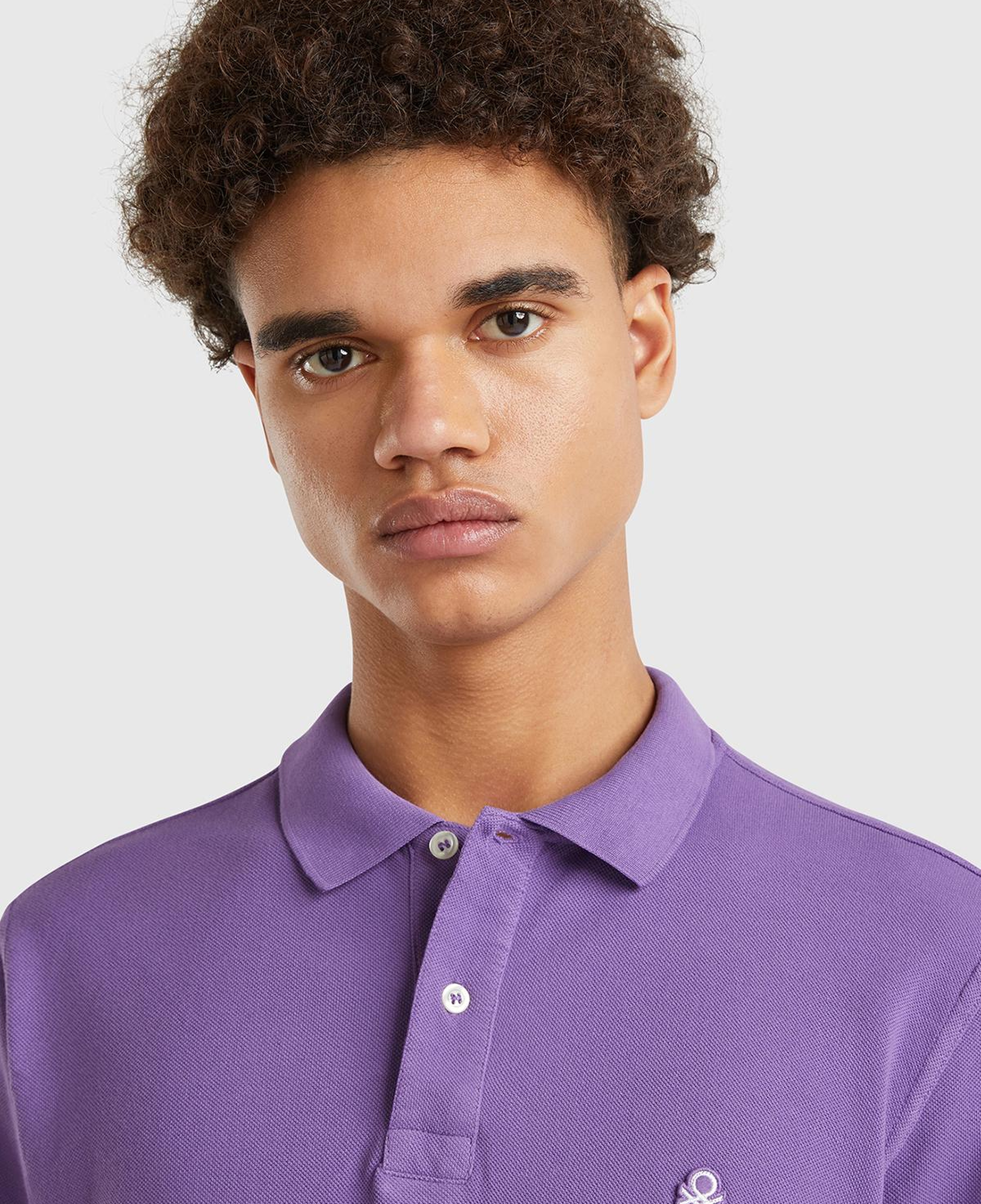 Erkek Lavanta Moru Regular Fit Kısa Kollu Polo T-Shirt