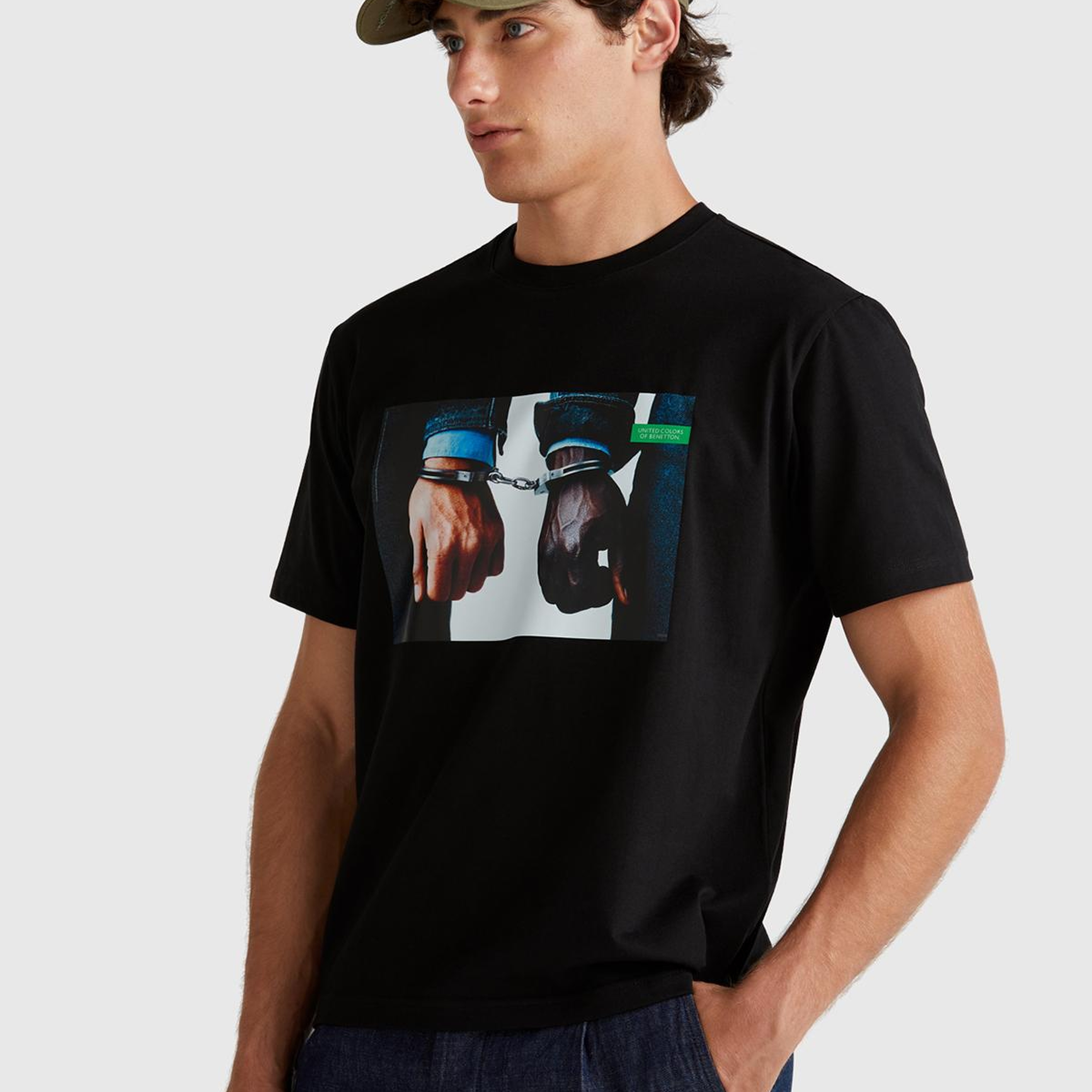 Unisex Siyah %100 Koton Oliviero Toscani Fotoğraf Baskılı T-Shirt