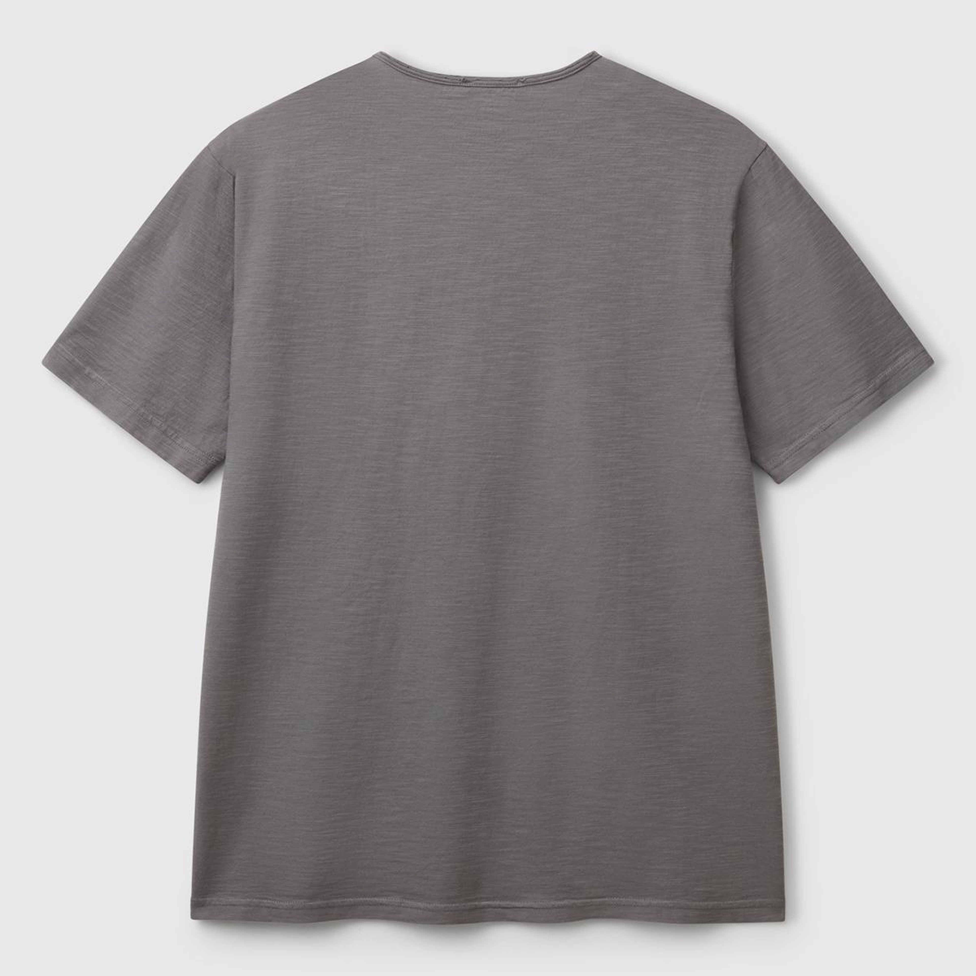 Erkek Antrasit V Yaka Slub T-shirt