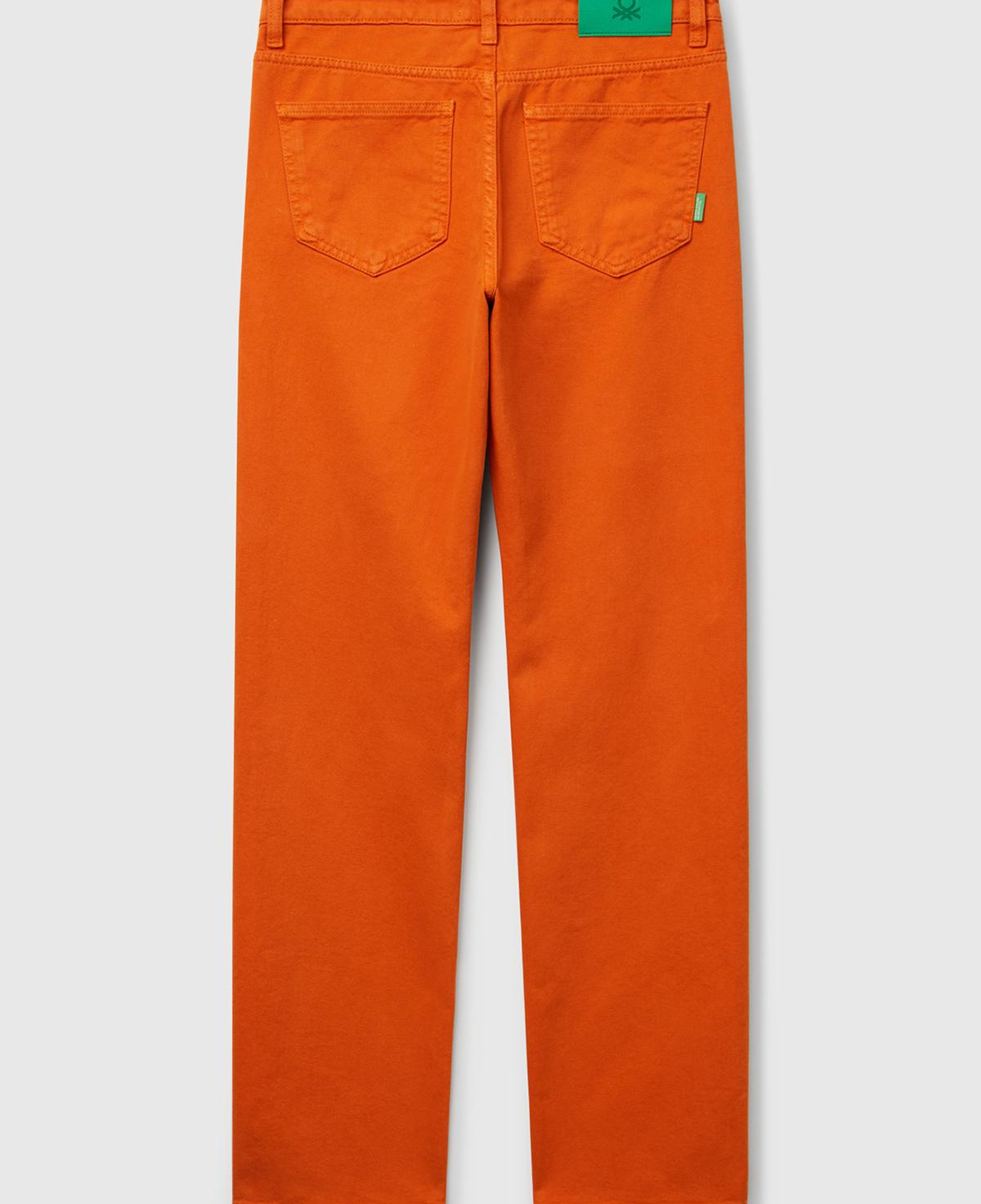 Kadın Turuncu %100 Pamuk Normal Bel Regular Fit Denim Pantolon