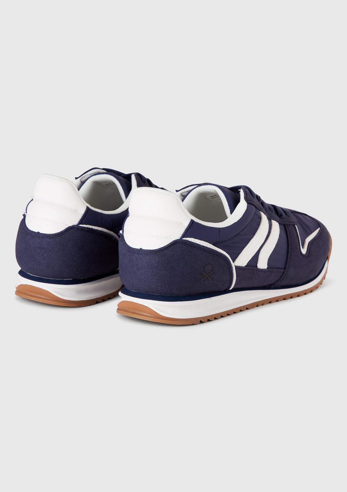 Erkek Lavanta Mavisi Süet Görünümlü Yanı Logo Detaylı Bağcıklı Sneaker