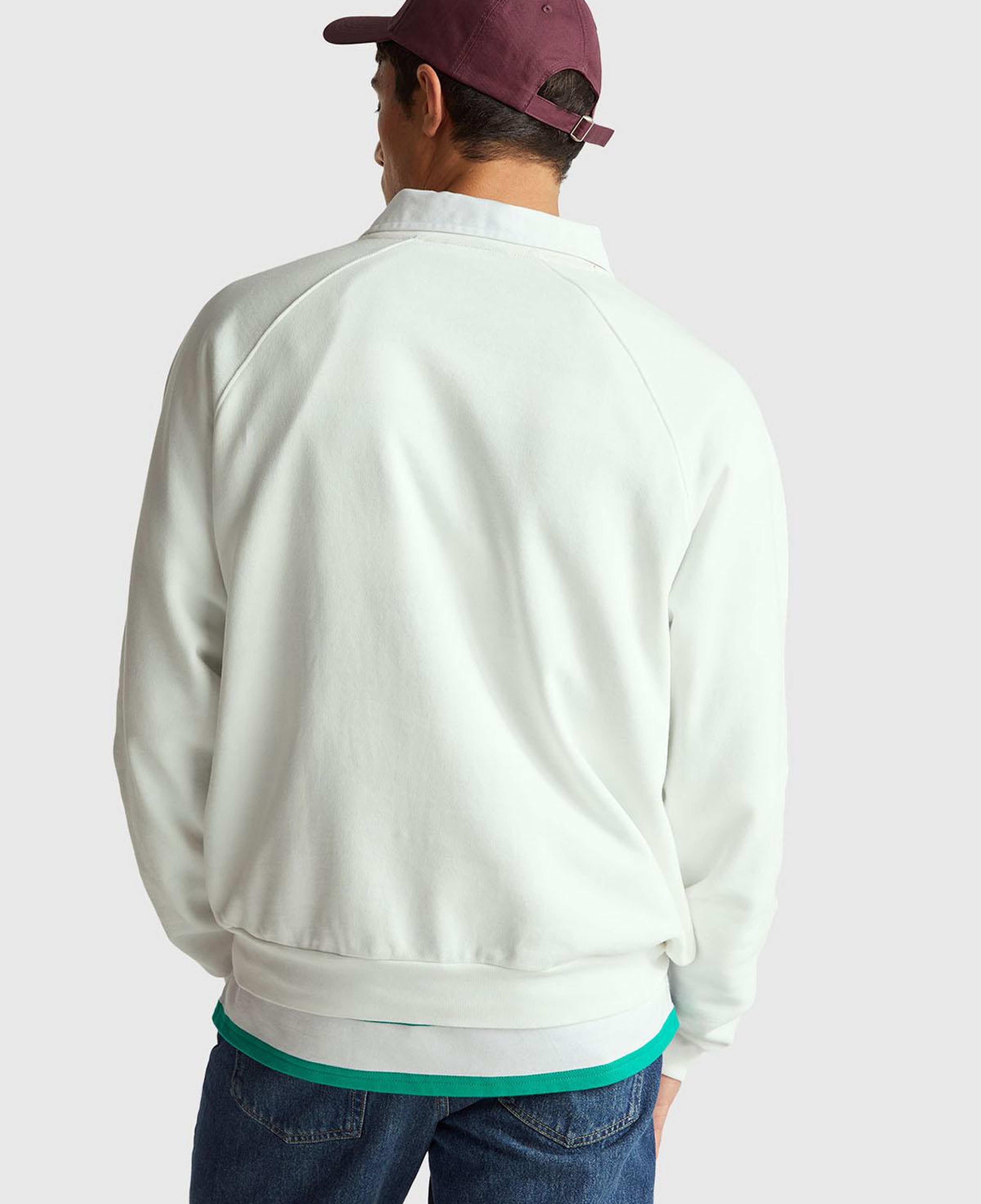 Erkek Beyaz %100 Pamuk Relaxed Fit Stranger Things Baskılı Sweatshirt