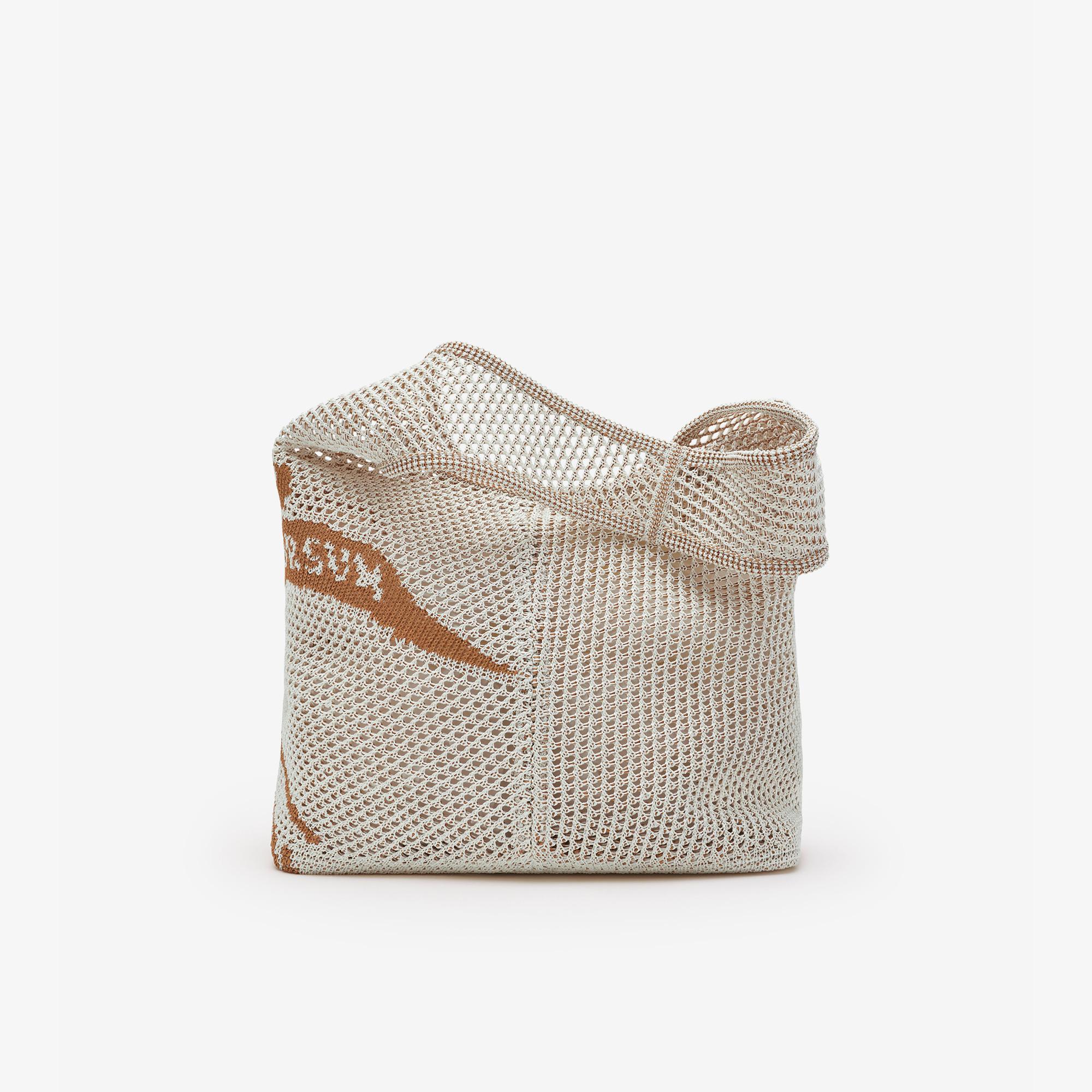 Burberry Large Crochet Kadın Krem Omuz Çantası