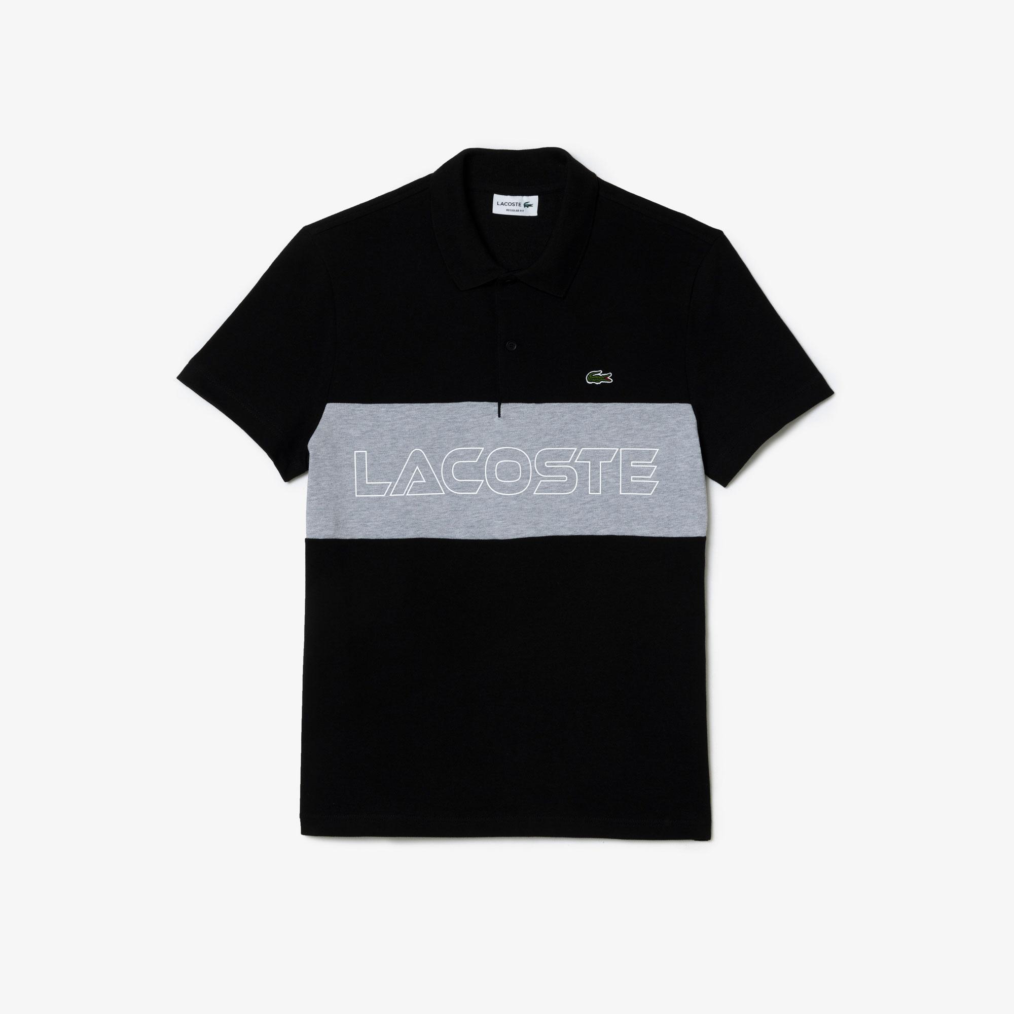 Lacoste Erkek Regular Fit Renk Bloklu Siyah Polo