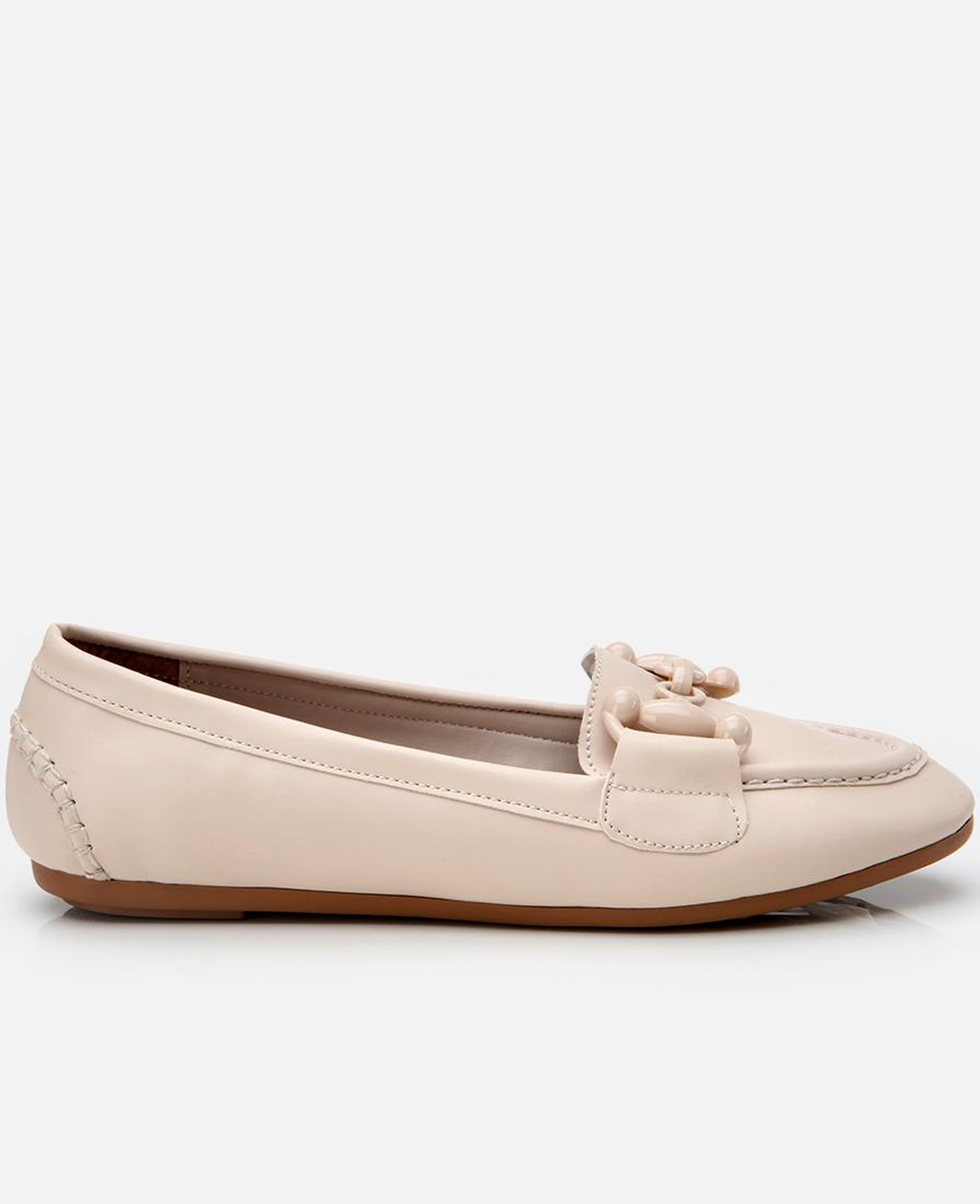 Kadın Ekru Yaya Tokalı Loafer