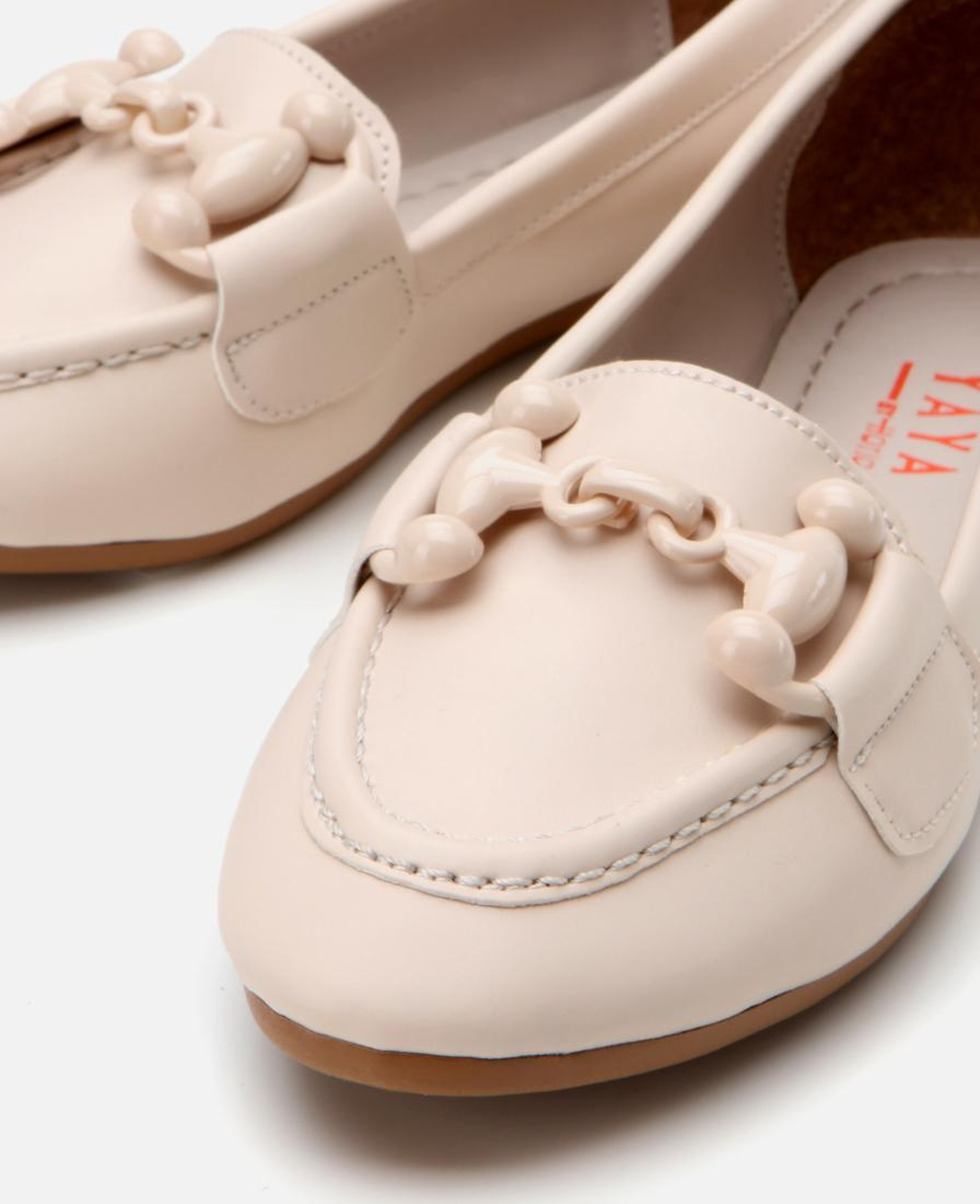 Kadın Ekru Yaya Tokalı Loafer