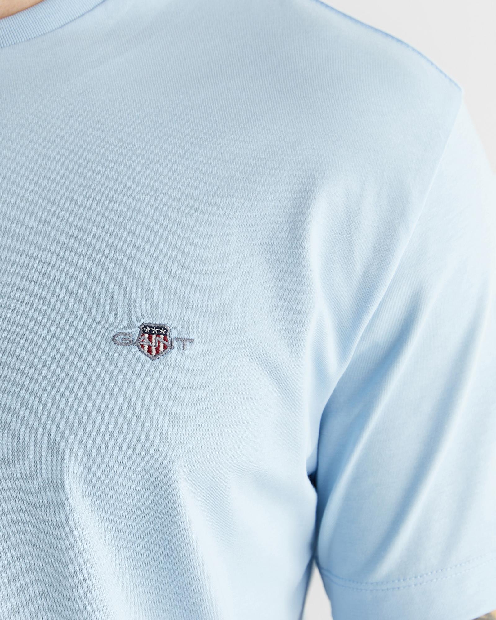 GANT Erkek Mavi Regular Fit Bisiklet Yaka T-Shirt
