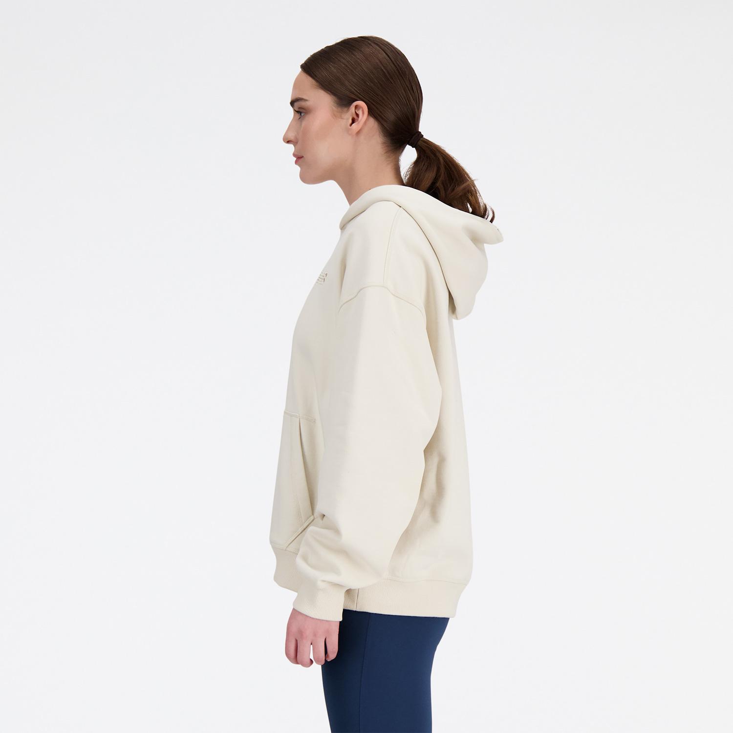 New Balance Athletics French Terry Kadın Krem Hoodie