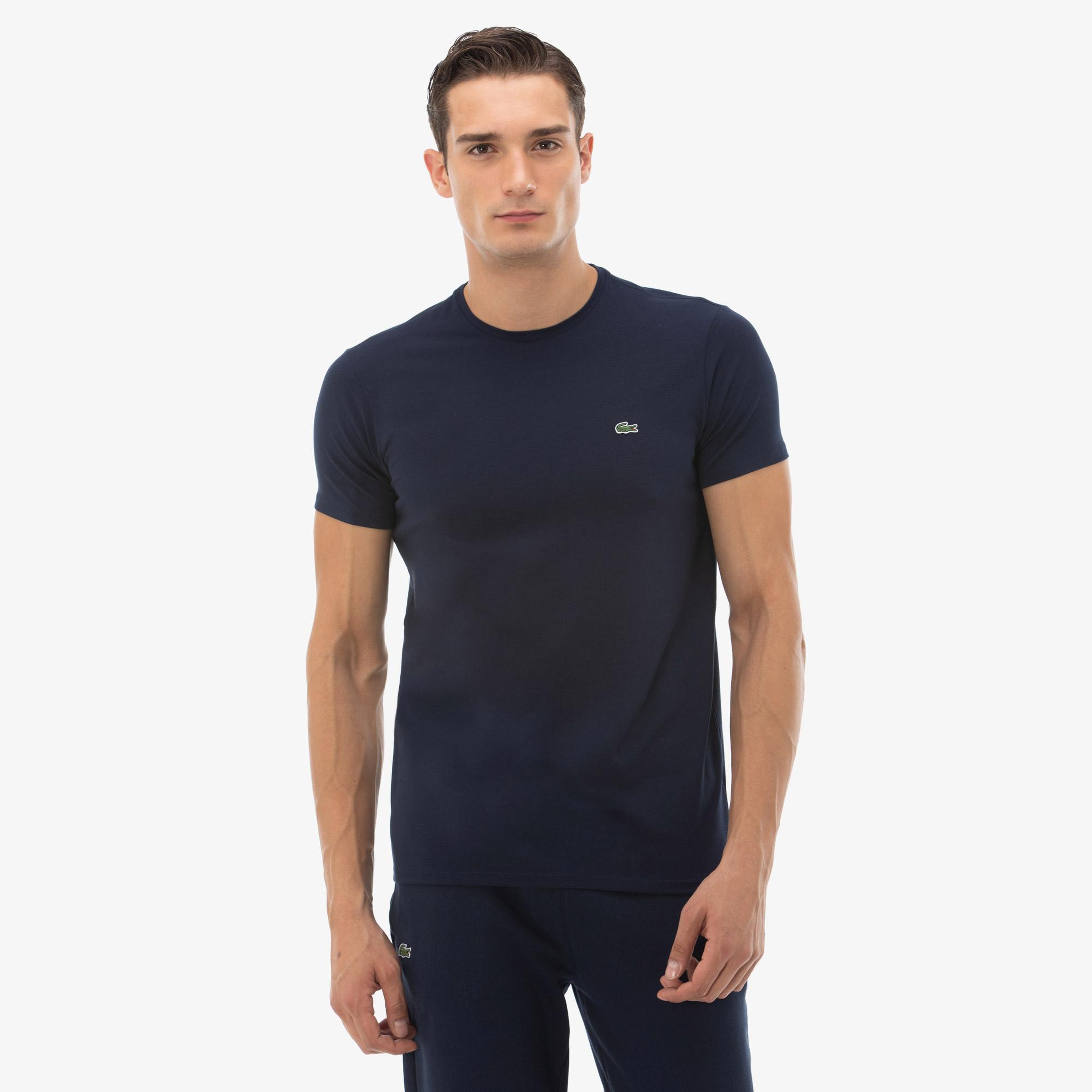 Lacoste Erkek Slim Fit Bisiklet Yaka Lacivert T-Shirt