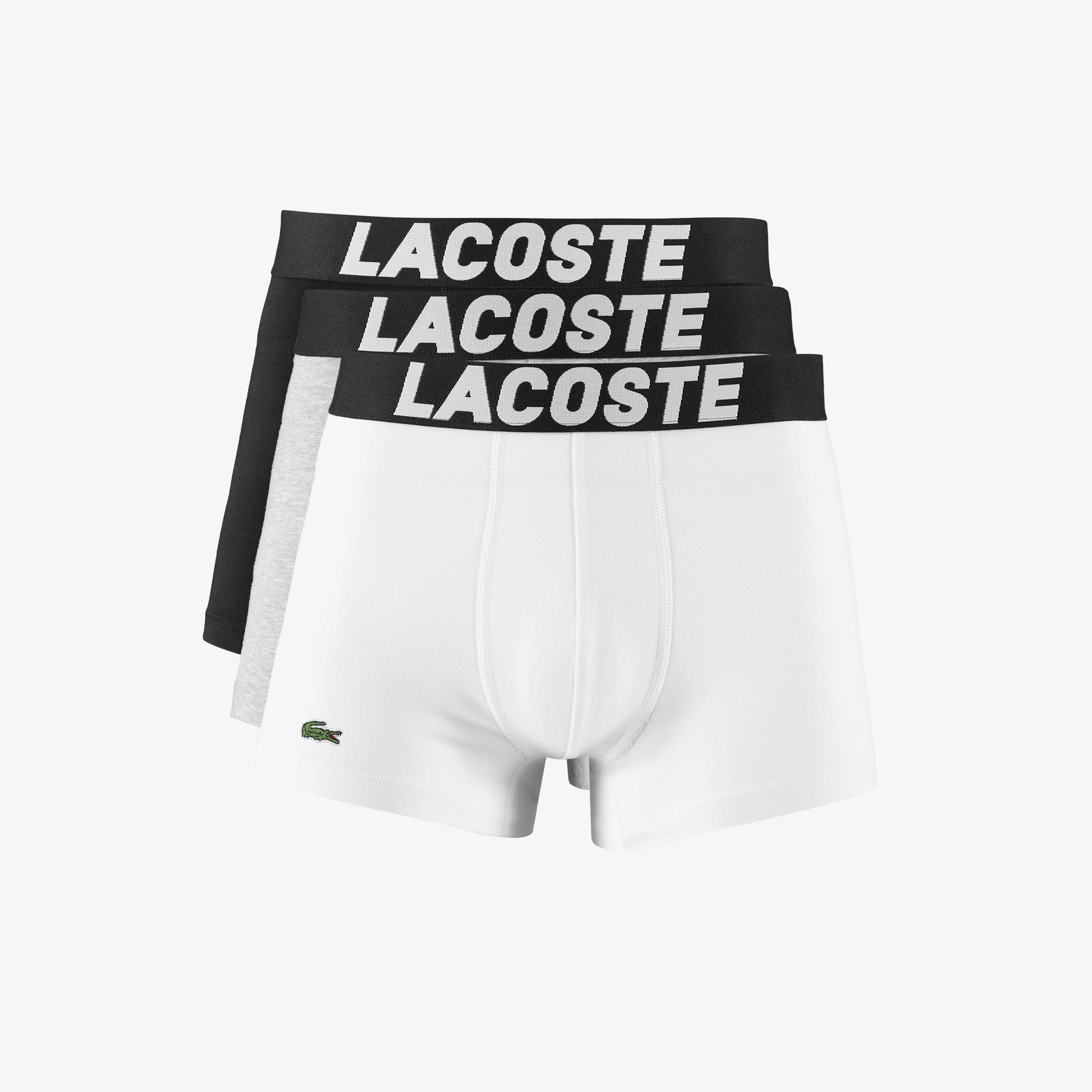 Lacoste Erkek Baskılı 3'lü Renkli Boxer