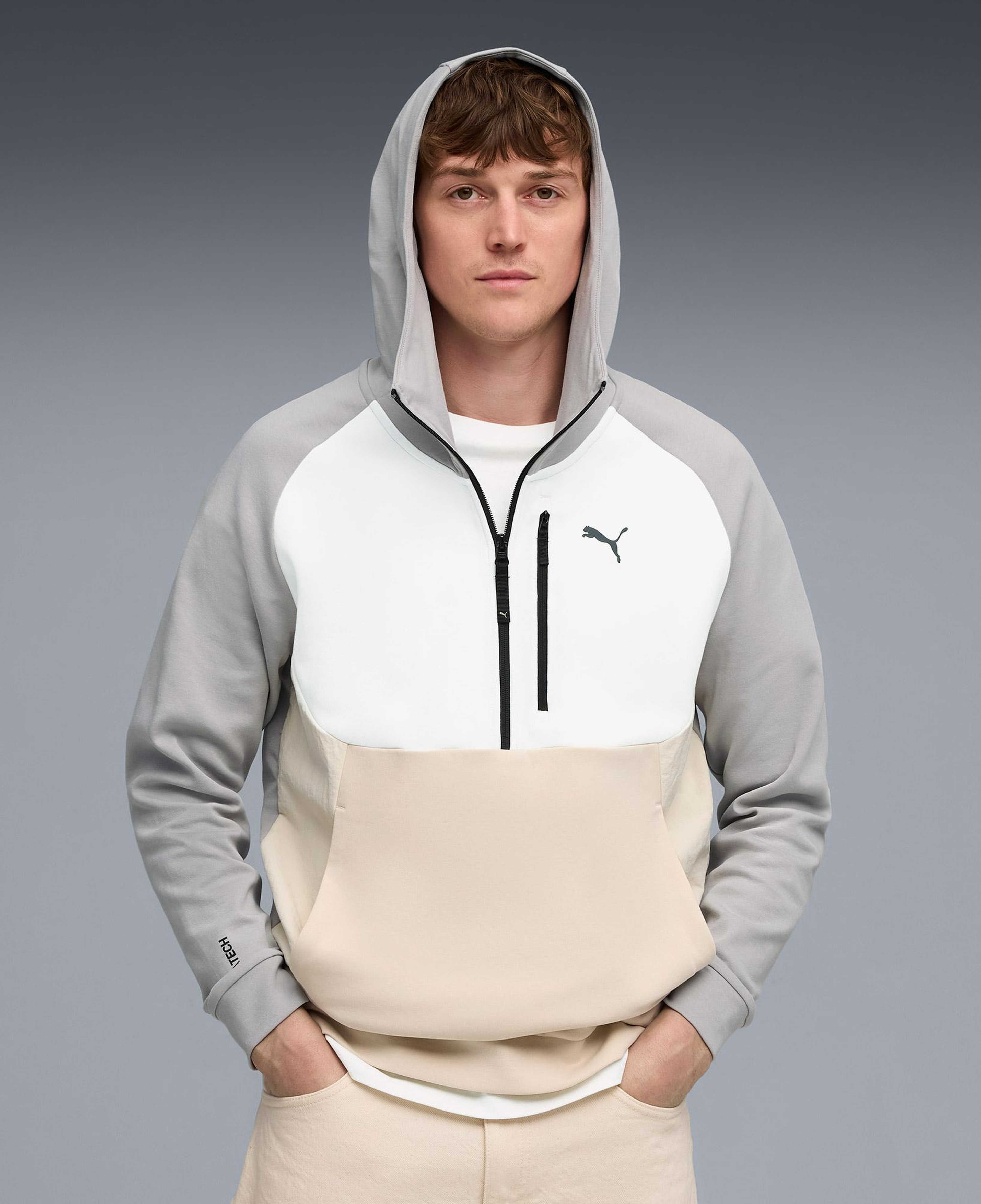 Puma tech Half Zip Erkek Gri Sweatshirt