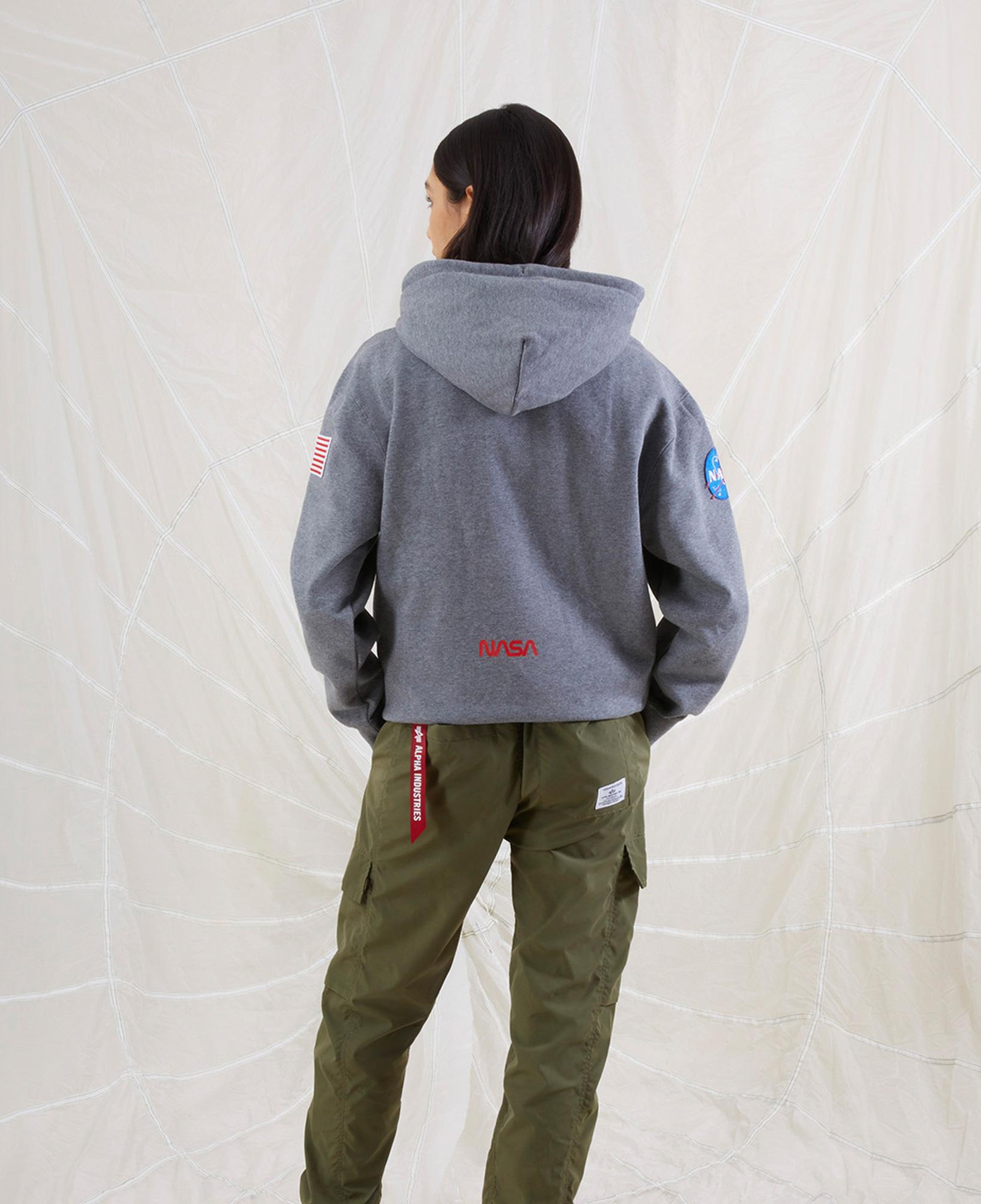 Alpha Industries Nasa Erkek Gri Hoodie