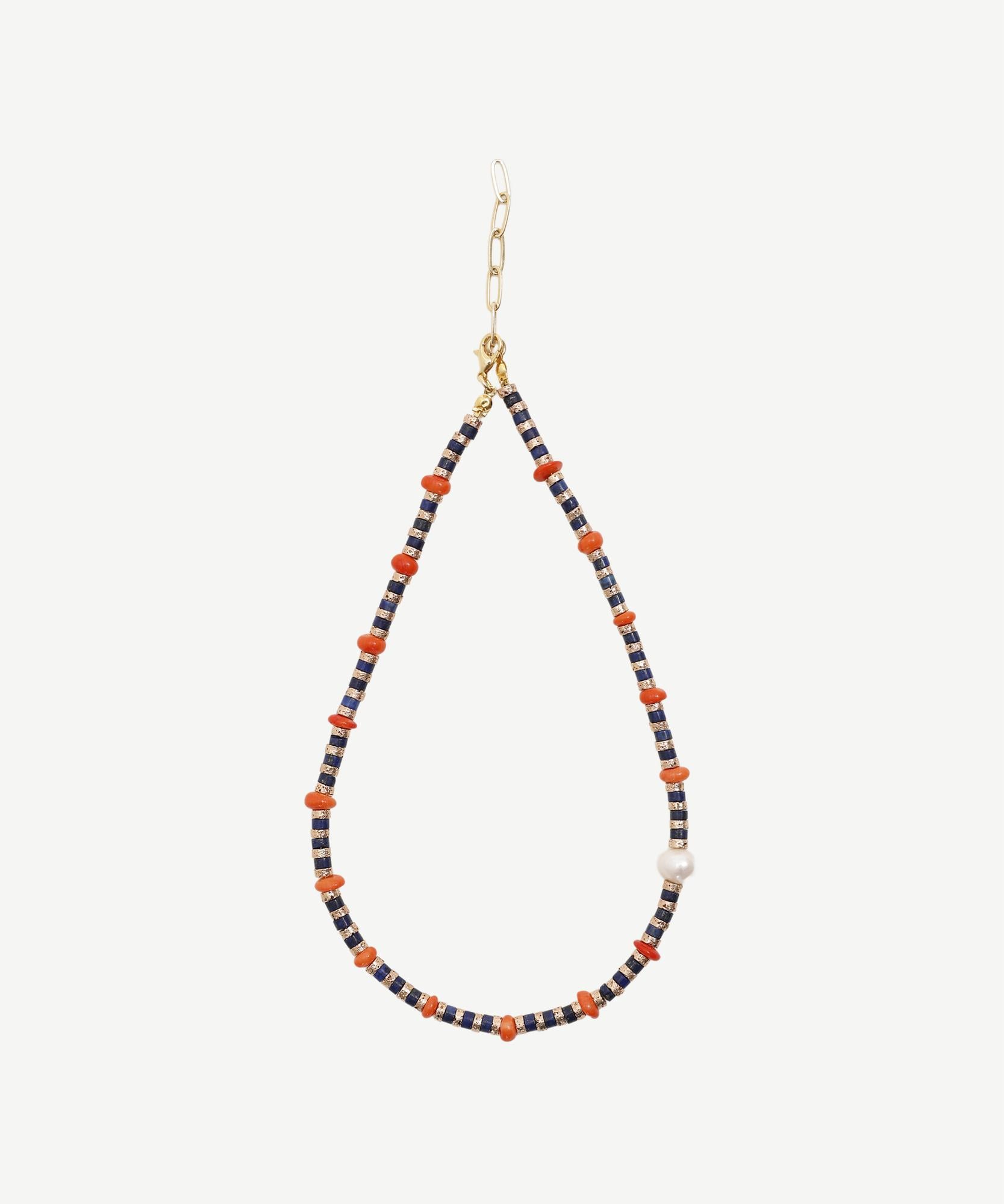 YARGICI Mercan Detaylı Lapis Kolye