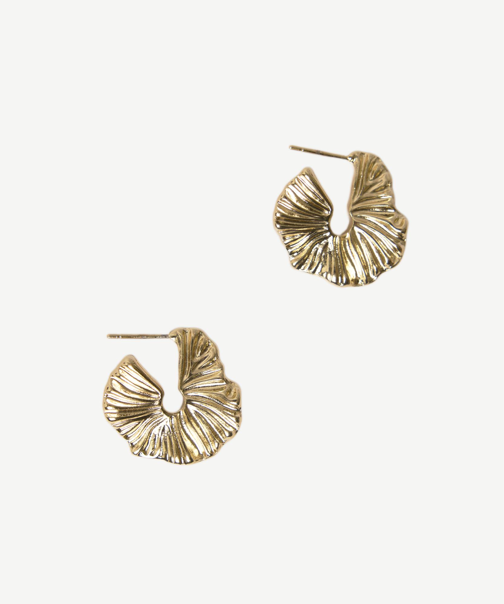 YARGICI Kabartma Dokulu Gold Küpe