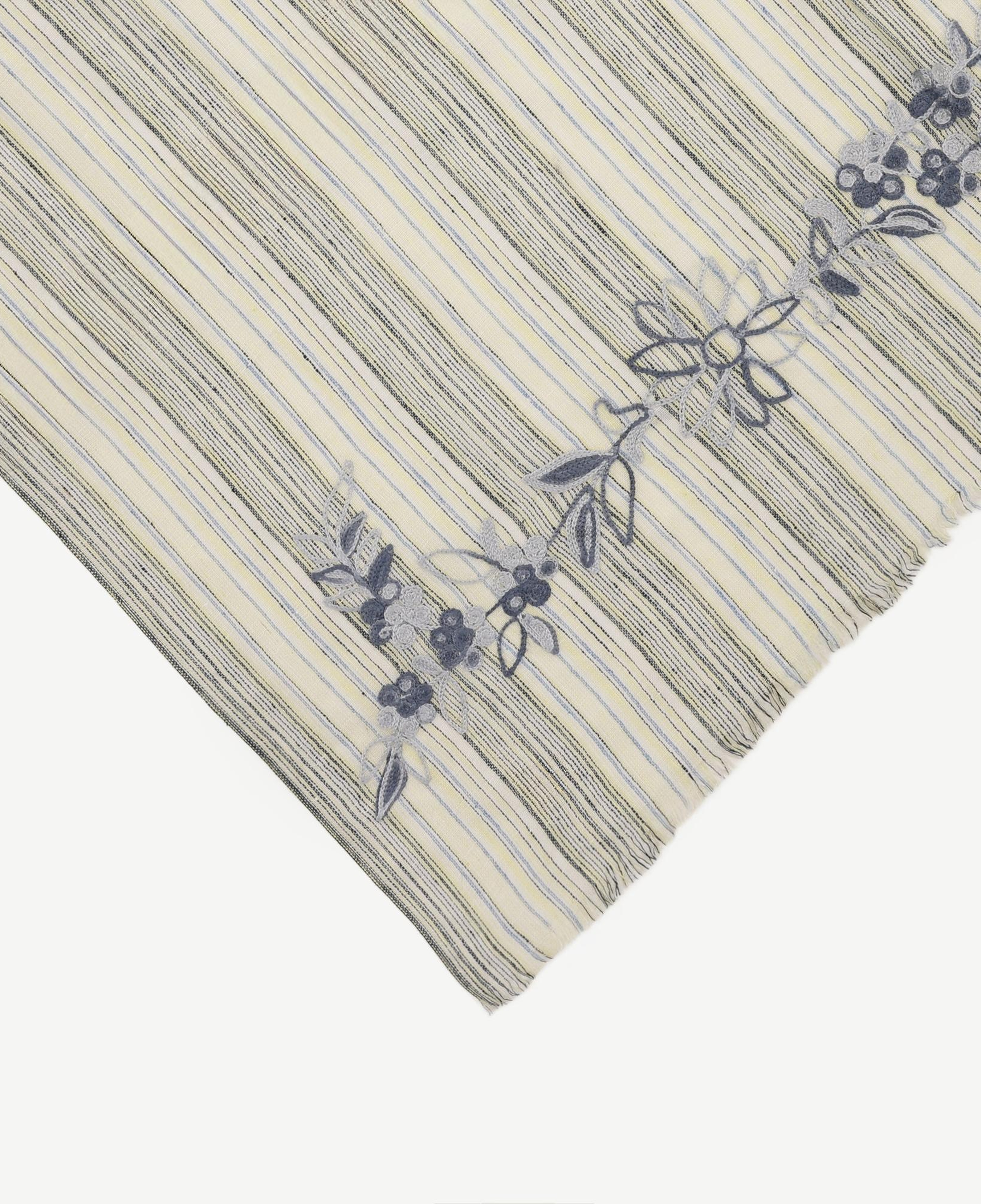 YARGICI Nakış Detaylı Çizgili Şal