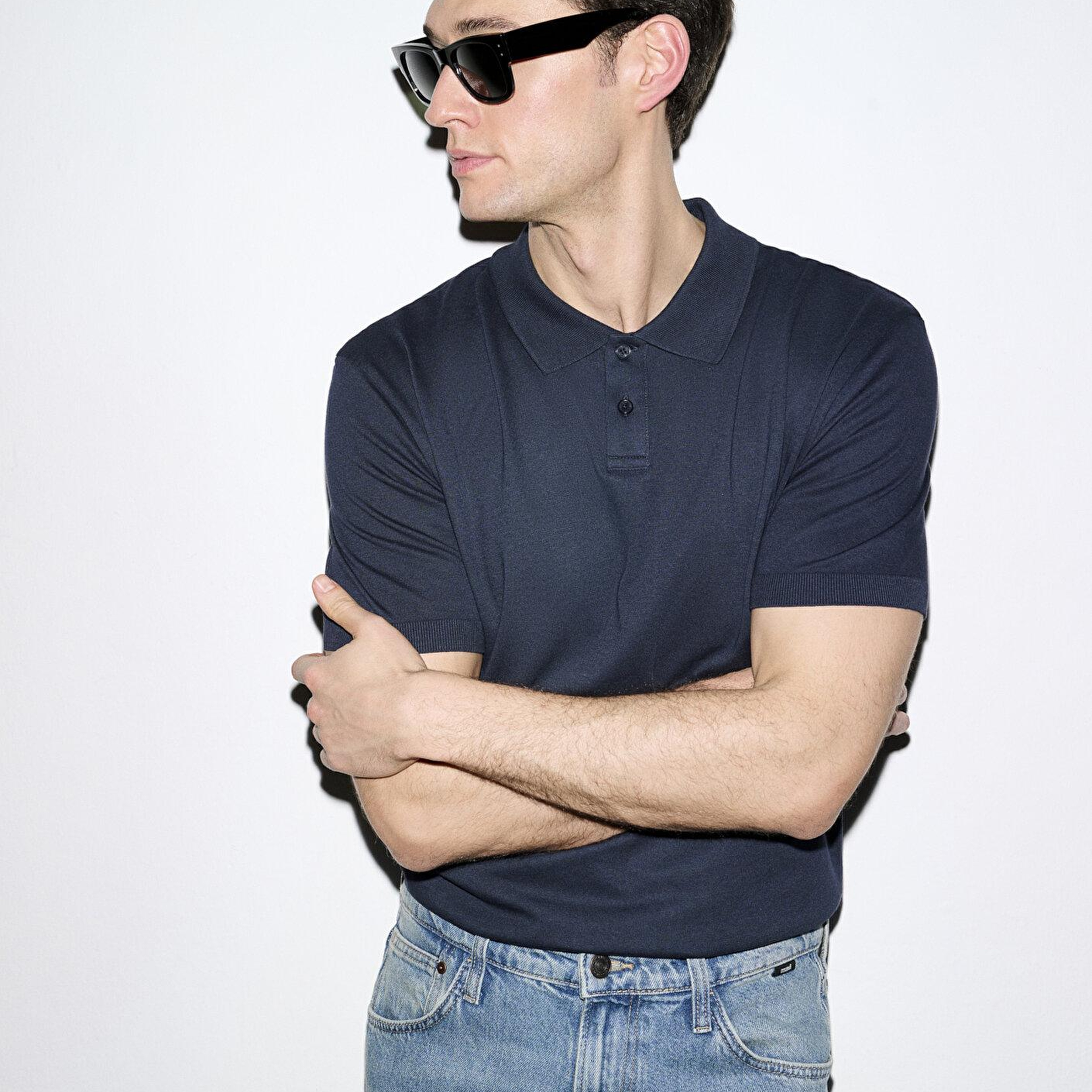 Mavi Lacivert (TENCEL™) Modal Karışımlı Polo Tişört Regular Fit / Normal Kesim 0613163-83699