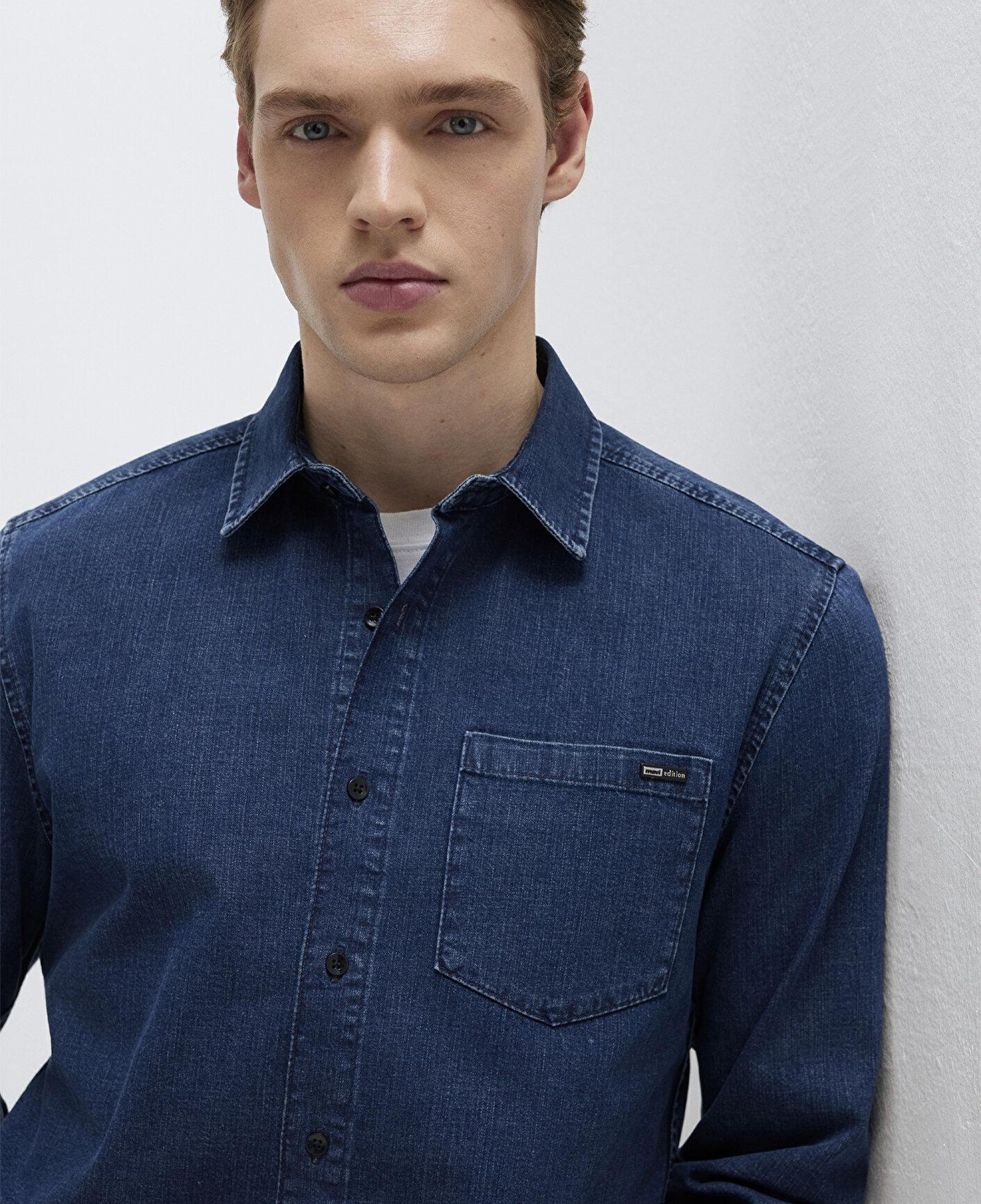 Mavi Eric Mavi Edition Puslu İndigo Mavisi Jean Gömlek Regular Fit / Normal Kesim 0211504-91348