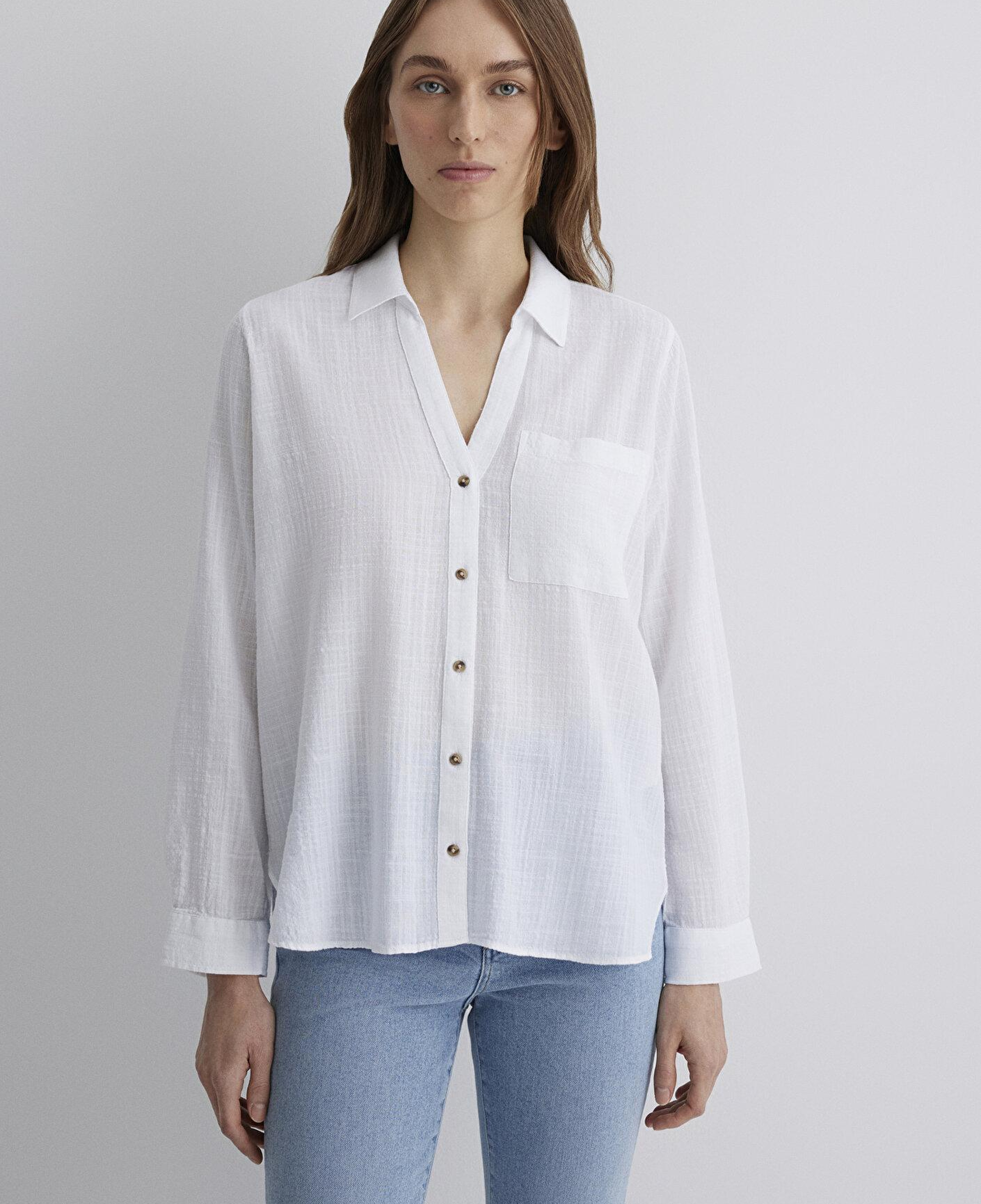 Mavi Beyaz Gömlek Loose Fit / Bol Rahat Kesim 1211114-620