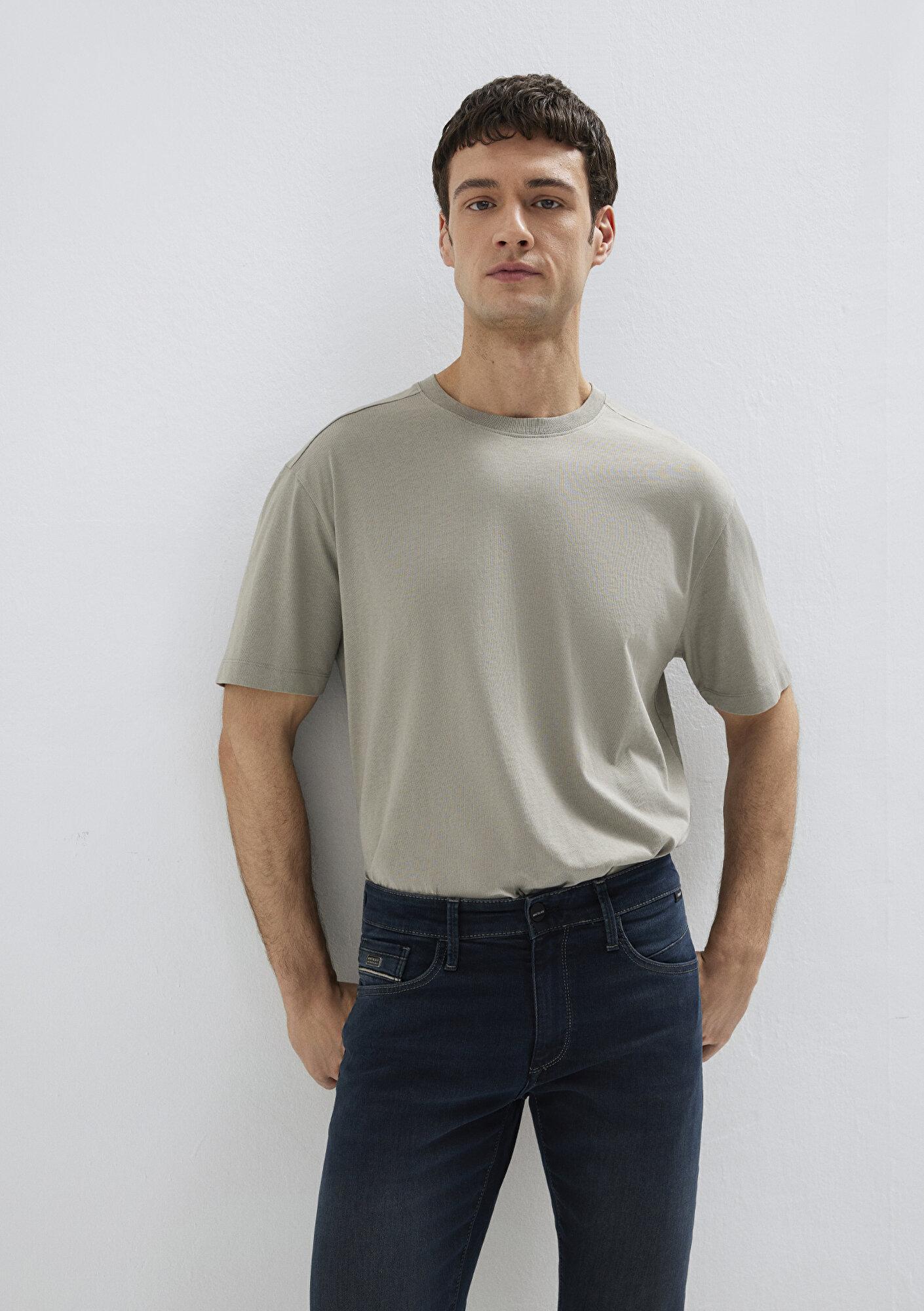 Mavi Gri Basic Tişört Loose Fit / Bol Rahat Kesim 0613466-70352