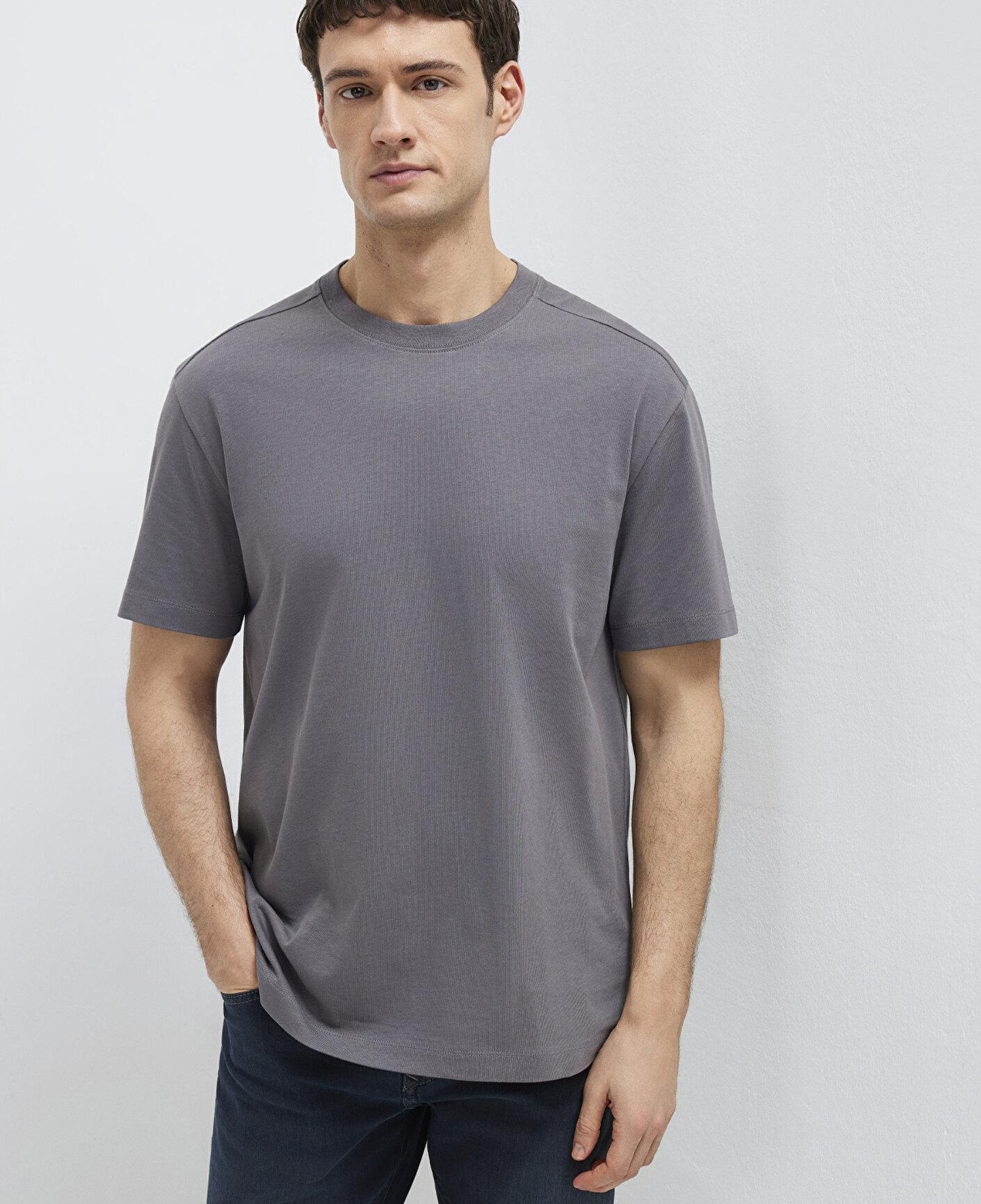 Mavi Antrasit Basic Tişört Loose Fit / Bol Rahat Kesim 0613466-90721
