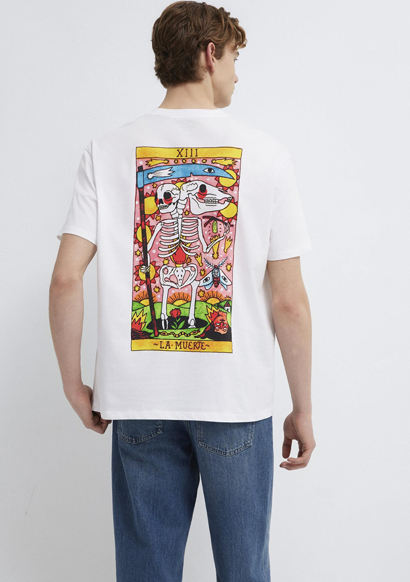 Mavi Ricardo Cavolo Lisanslı Baskılı Beyaz Tişört Relaxed Fit / Rahat Kesim 0613397-620