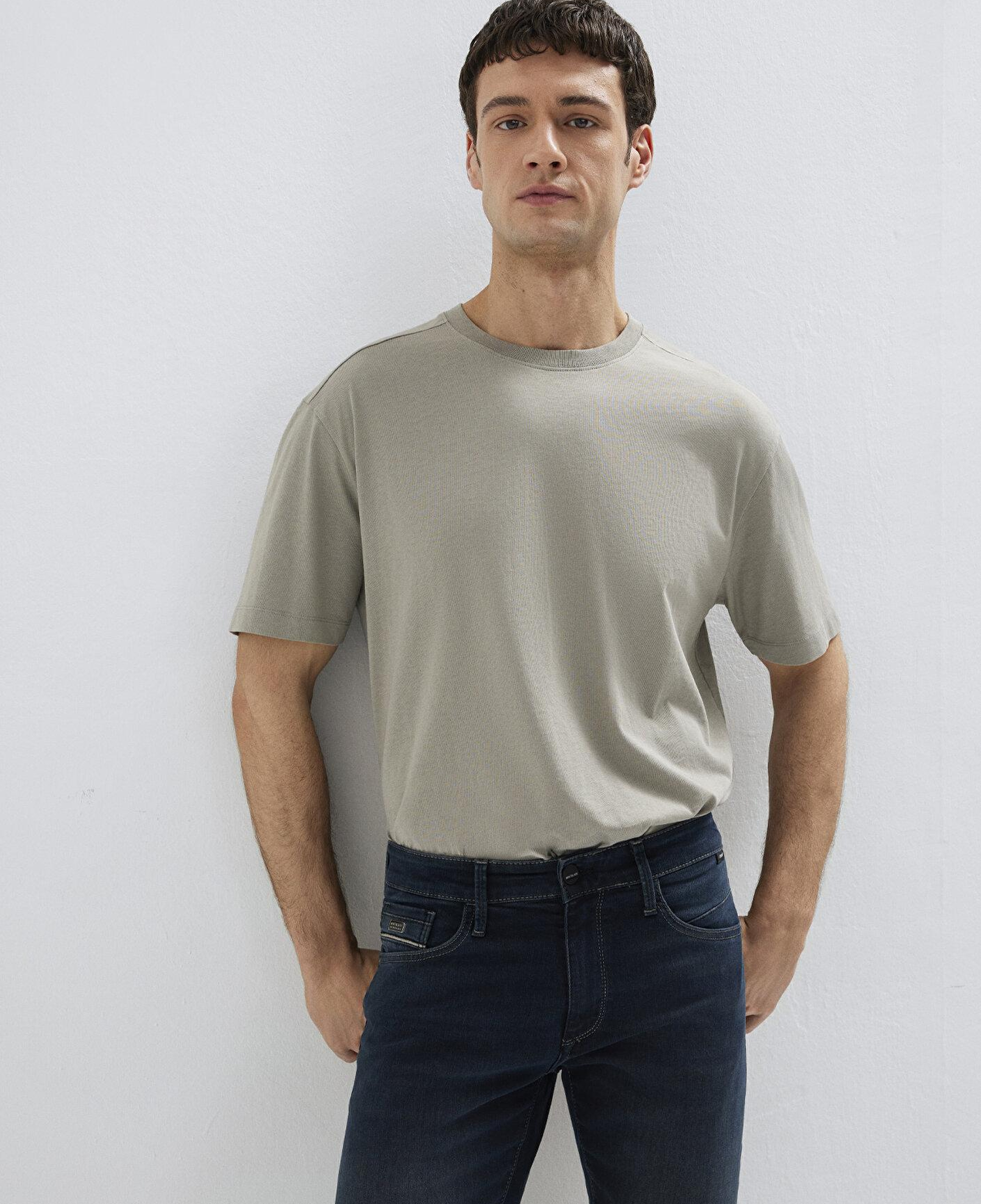 Mavi Gri Basic Tişört Loose Fit / Bol Rahat Kesim 0613466-70352