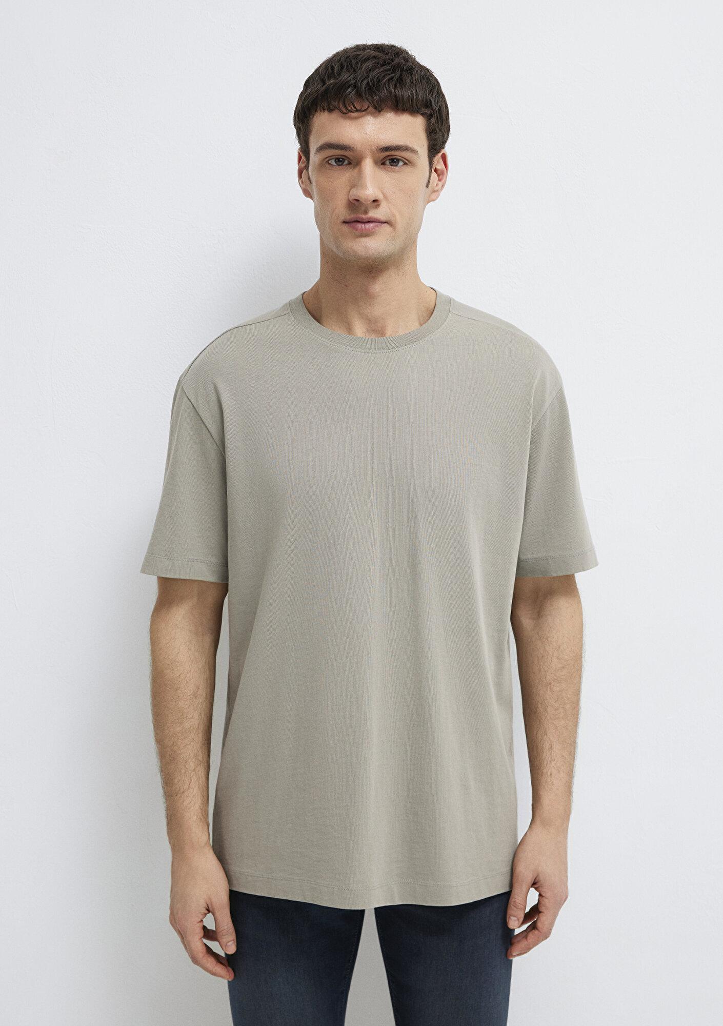 Mavi Gri Basic Tişört Loose Fit / Bol Rahat Kesim 0613466-70352