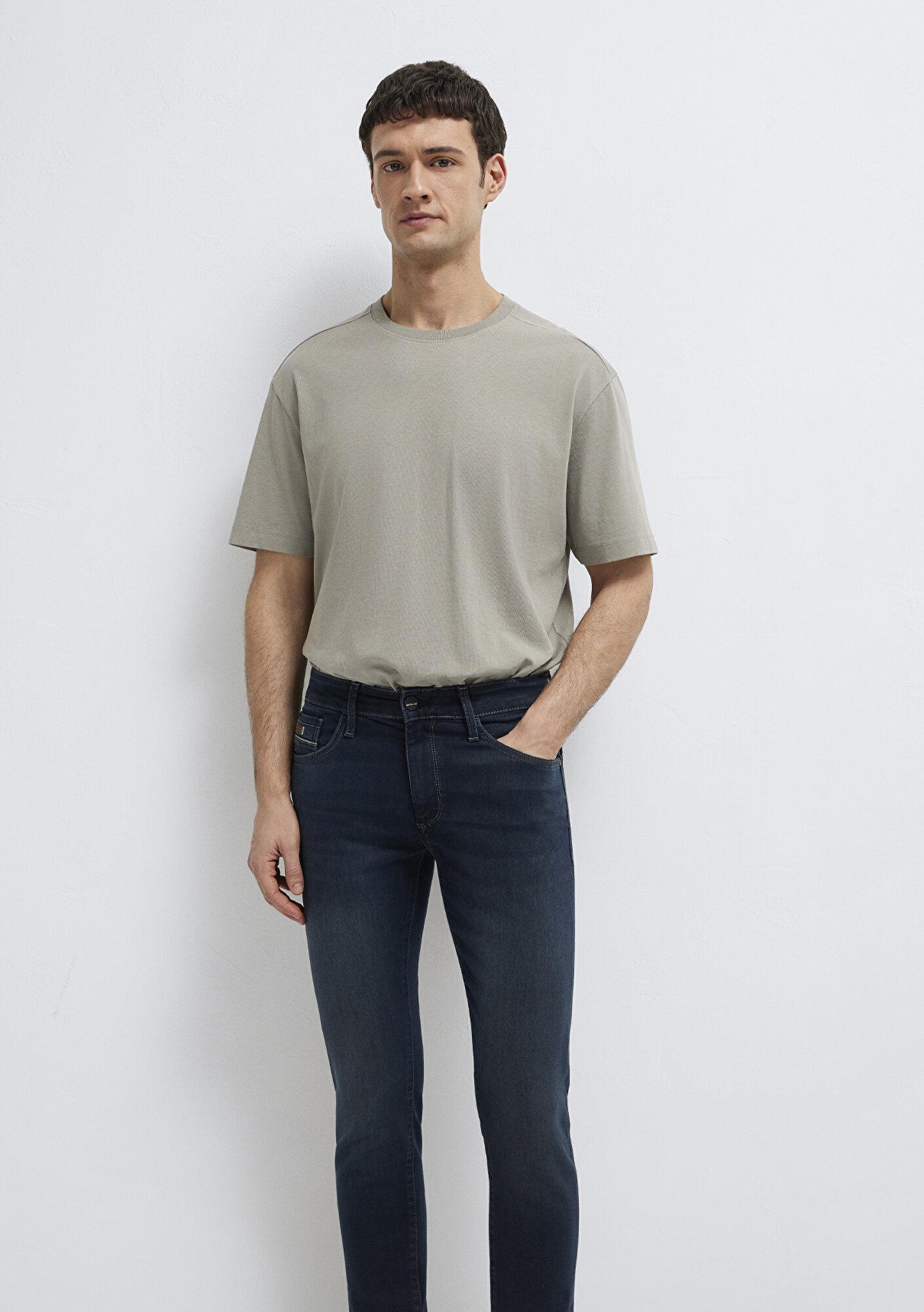 Mavi Gri Basic Tişört Loose Fit / Bol Rahat Kesim 0613466-70352