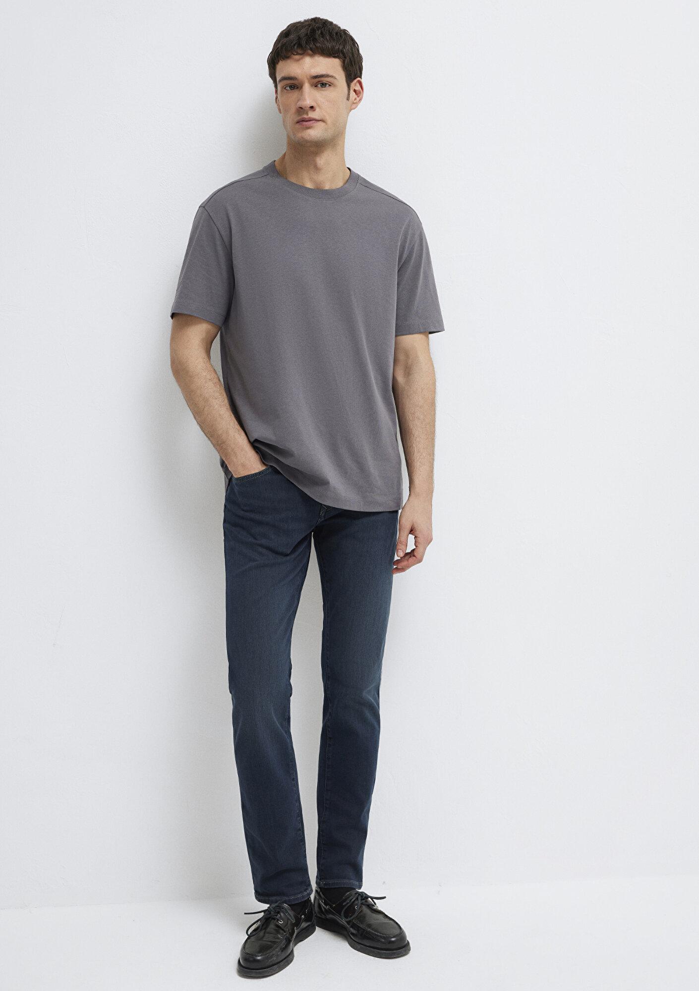 Mavi Antrasit Basic Tişört Loose Fit / Bol Rahat Kesim 0613466-90721